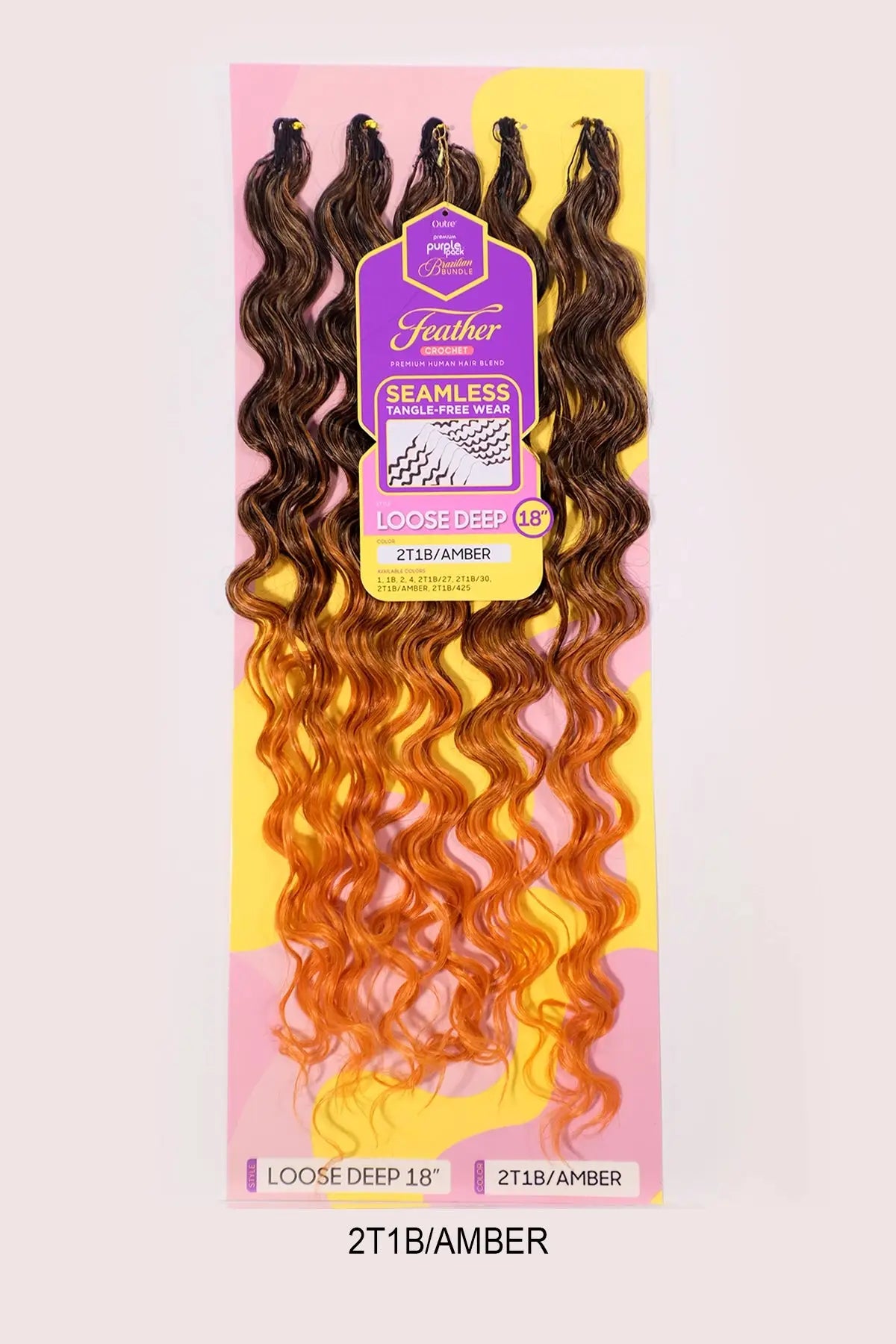 OUTRE PURPLE PACK BRAZILIAN FEATHER CROCHET LOOSE DEEP 18"