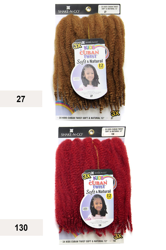 SHAKE N GO EQUAL KIDS 3X CUBAN SOFT & NATURAL 12" - BSW BEAUTY CANADA