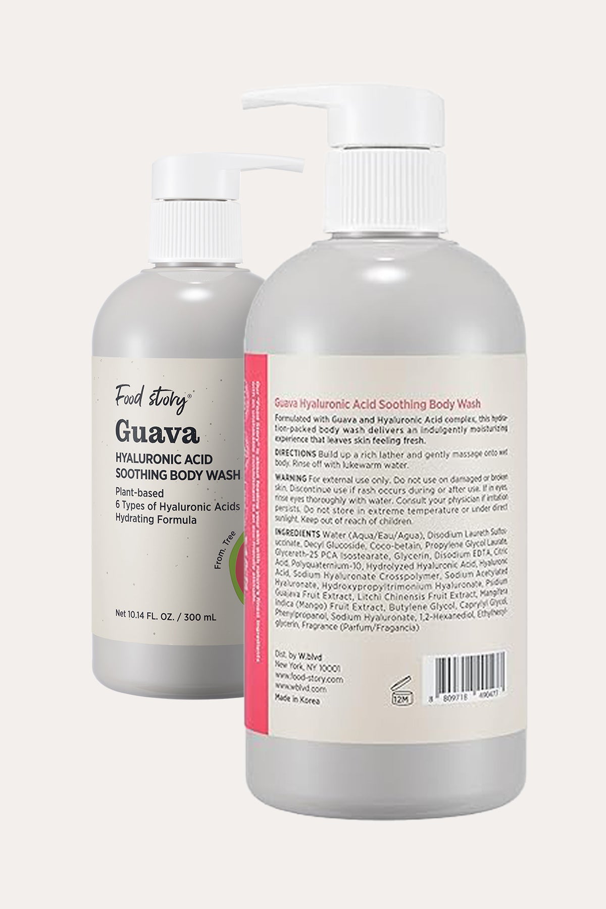 FOOD STORY GUAVA HYALURONIC ACID SOOTHING BODY WASH 10.14 FL. OZ. / 300 ml - BSW BEAUTY CANADA
