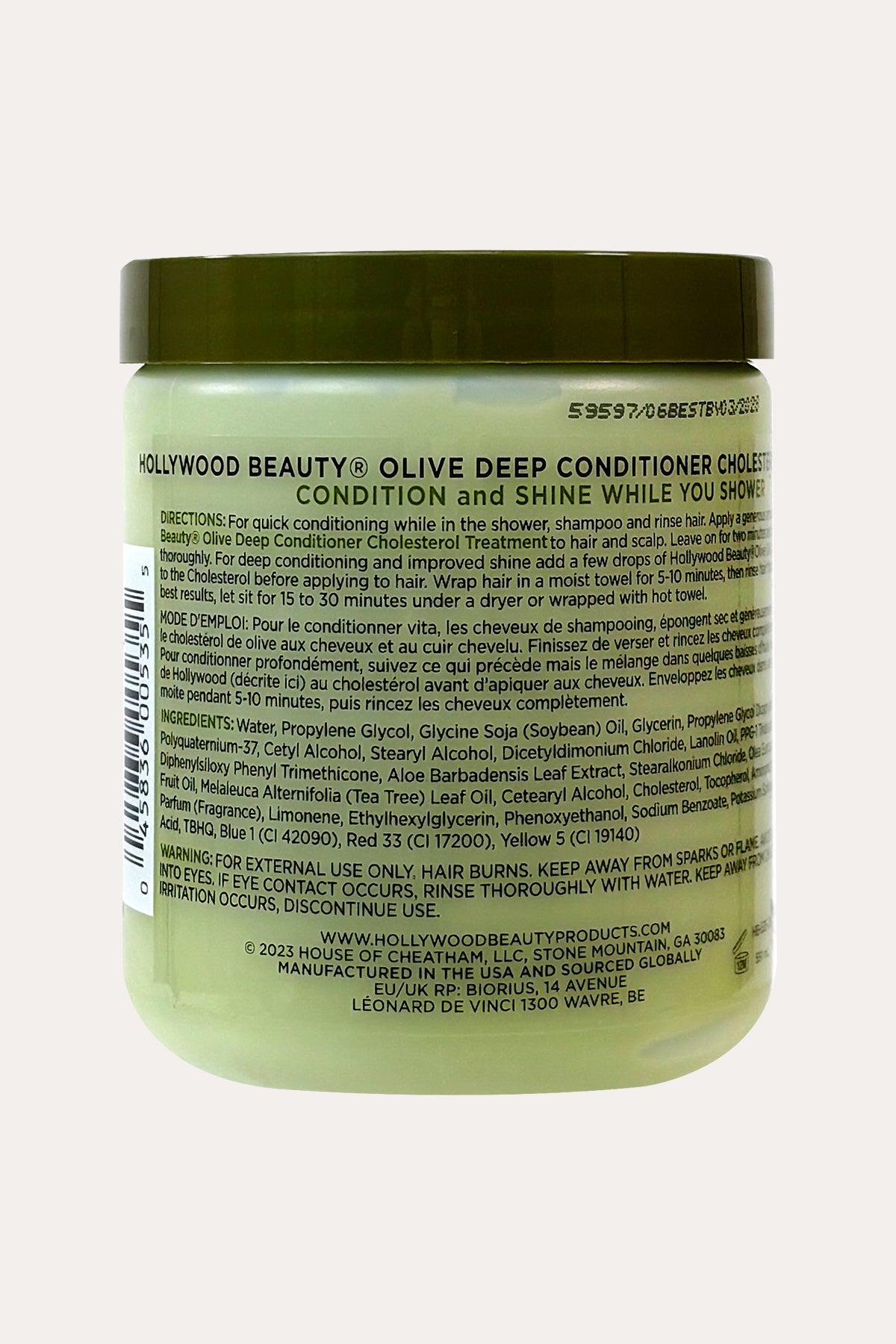 HOLLYWOOD BEAUTY OLIVE OIL CHOLESTEROL TREATMENT 20oz - BSW BEAUTY CANADA