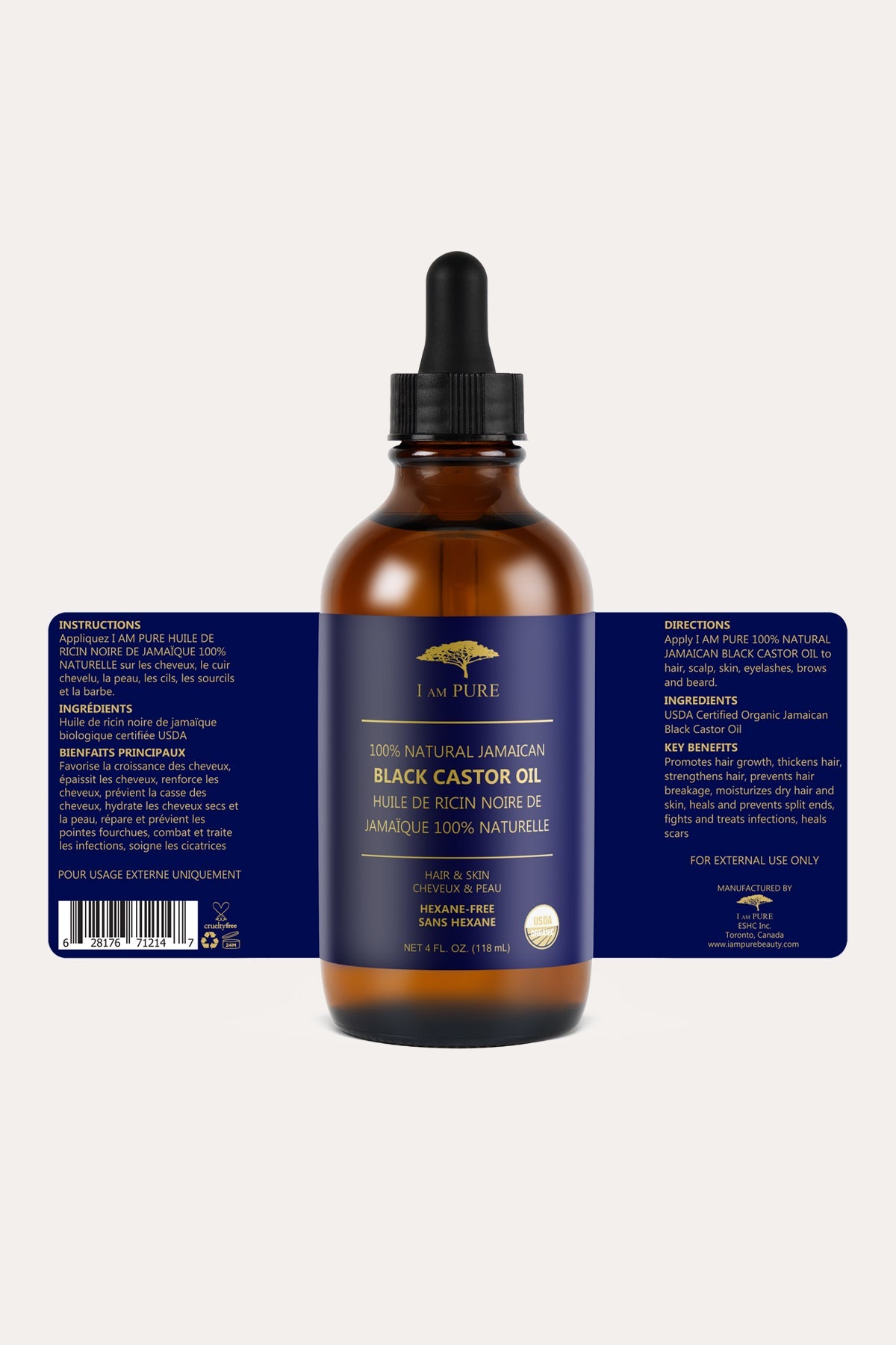 [체크] I AM PURE 100% NATURAL JAMAICAN BLACK CASTOR OIL IAMPURE