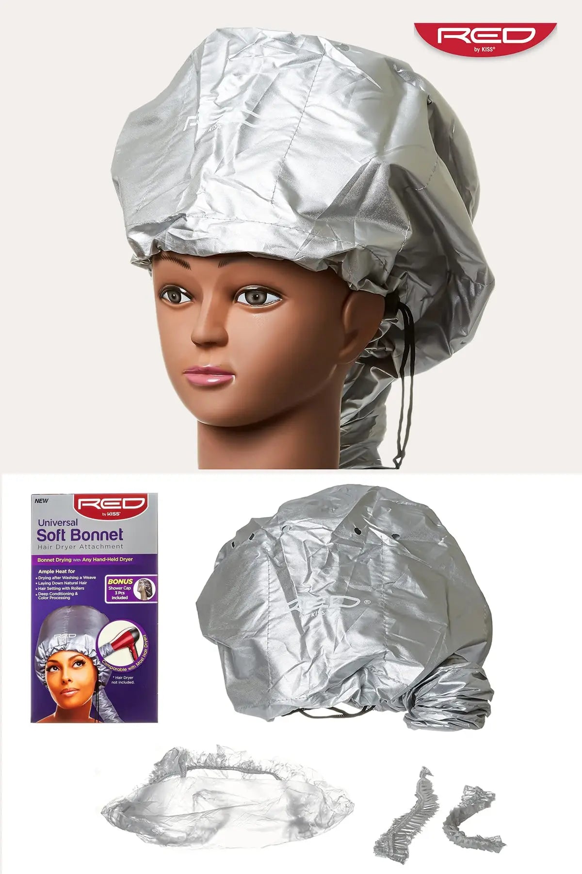 RED BY KISS UNIVERSAL SOFT BONNET HAIR DRYER ATTACHMENT #KBODAWM - BSW BEAUTY CANADA