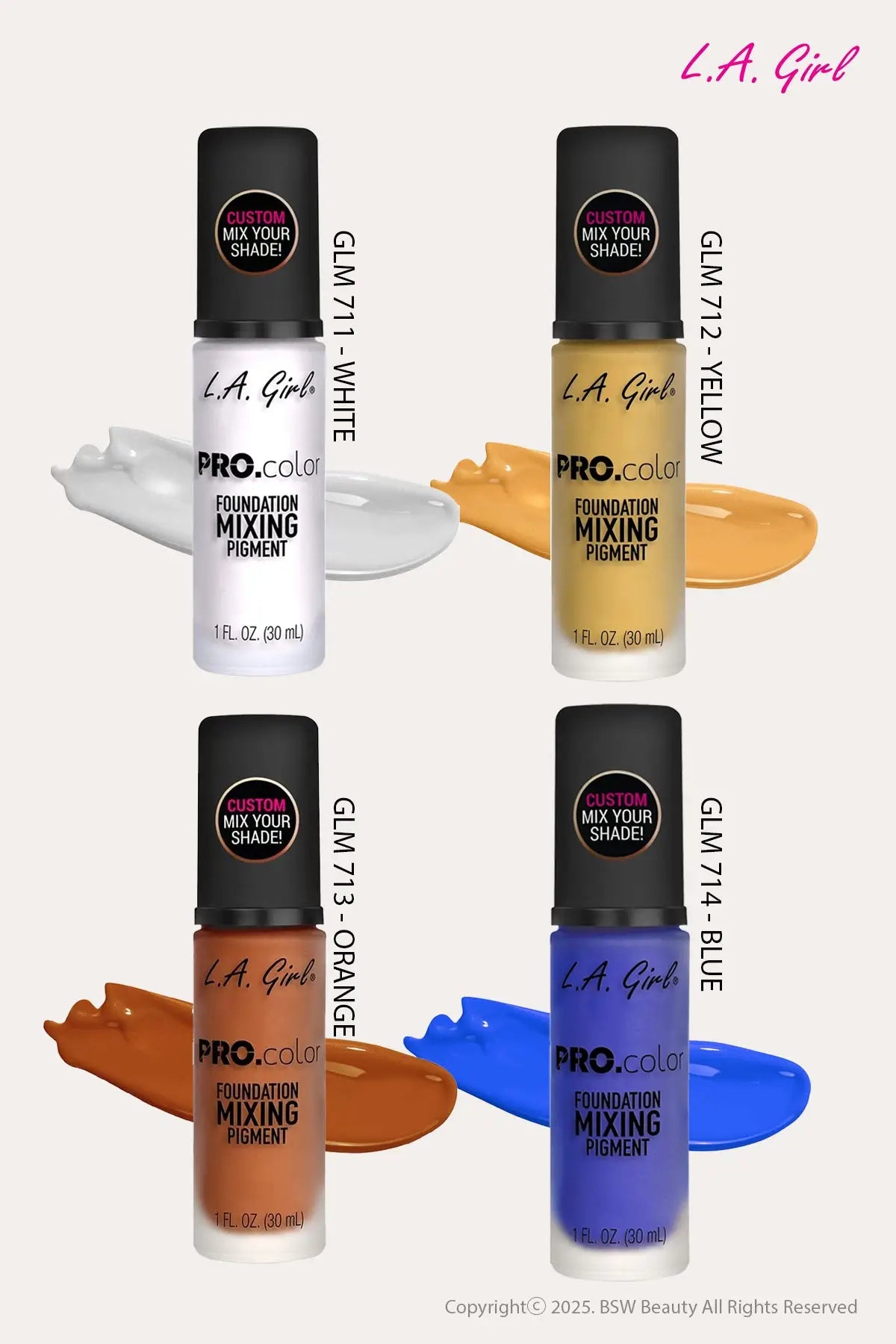 L.A GIRL PRO COLOR FOUNDATION MIXING PIGMENT 1oz - BSW BEAUTY CANADA
