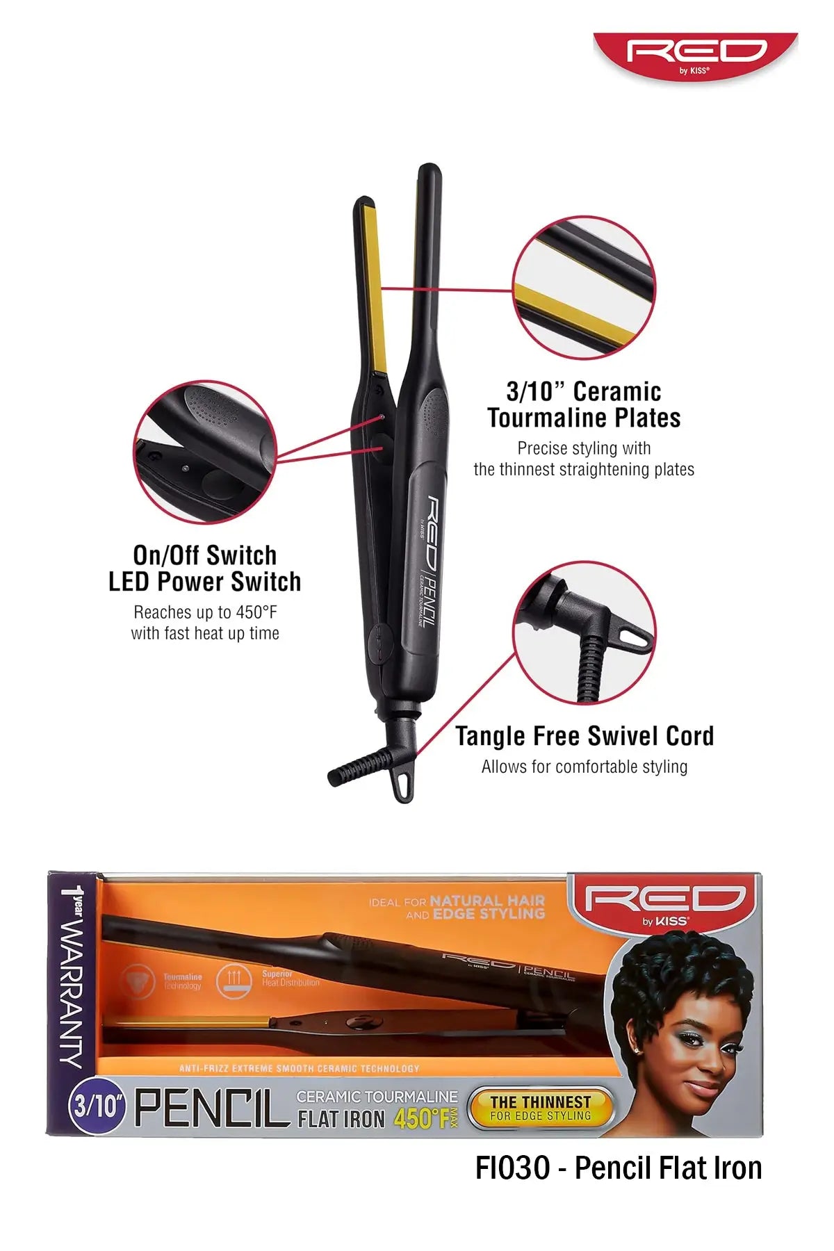 RED BY KISS CERAMIC FLAT IRON - BSW BEAUTY CANADA