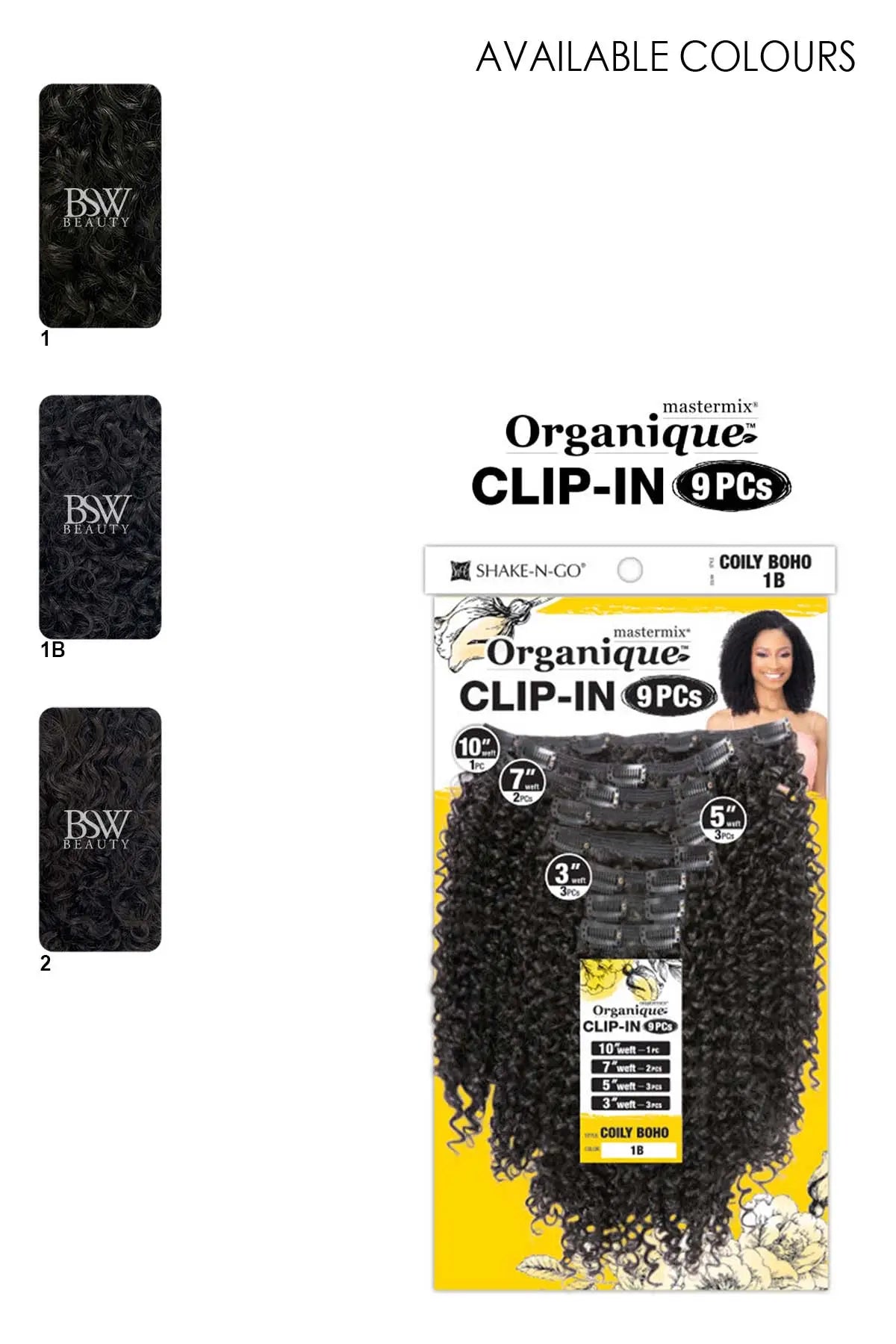 SHAKE-N-GO ORGANIQUE COILY BOHO 9PCS CLIP-IN - BSW BEAUTY CANADA