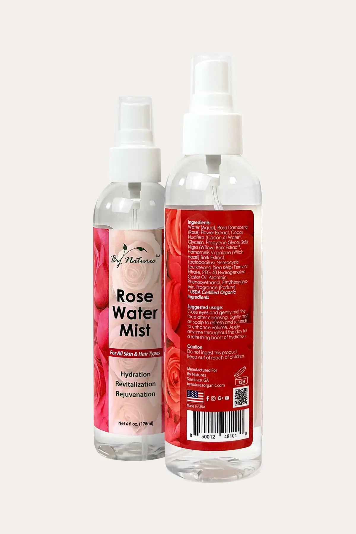 BY NATURES ROSE WATER MIST 6oz - BSW BEAUTY CANADA