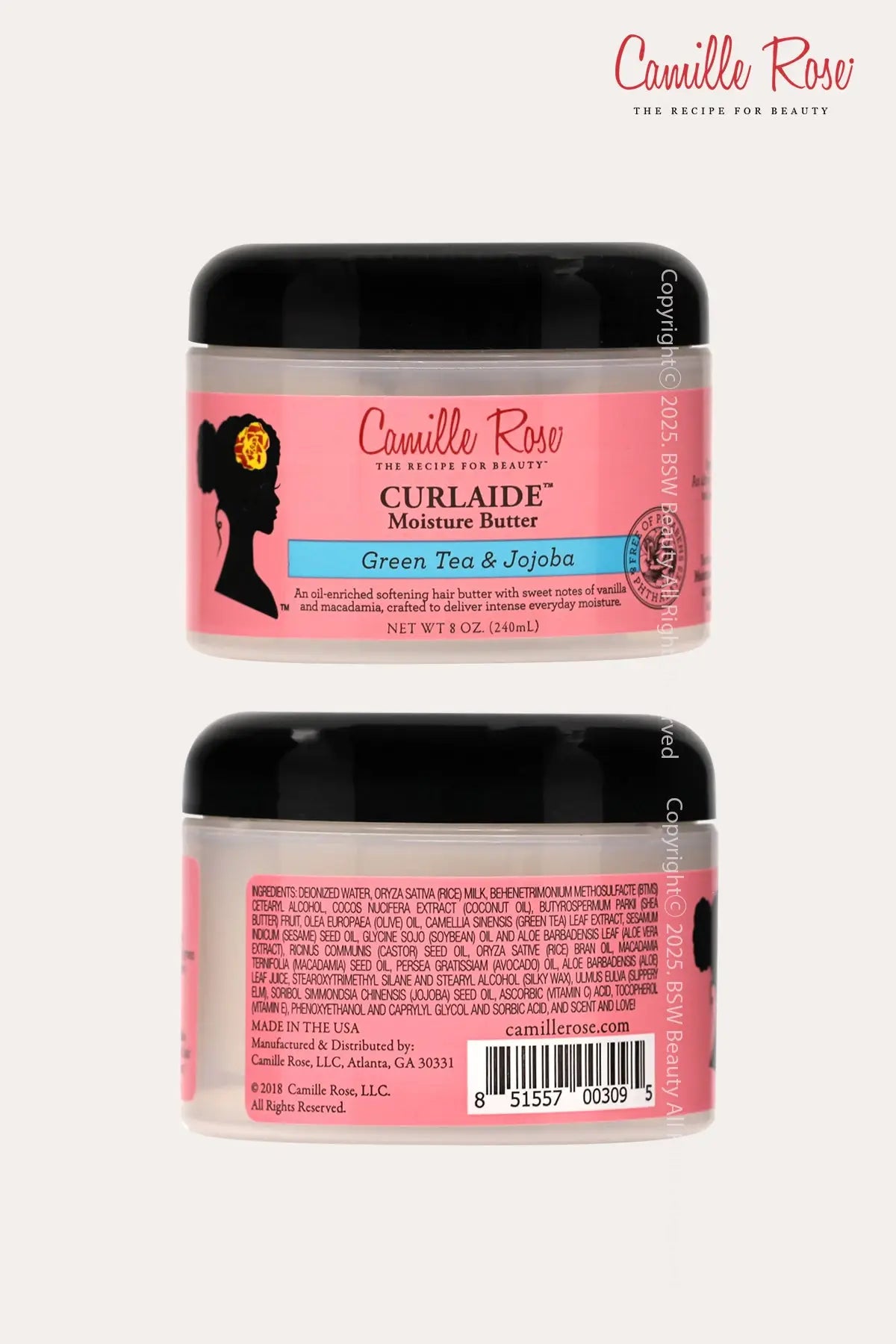 CAMILLE ROSE NATURALS CURLAIDE MOISTURE BUTTER GREEN TEA & JOJOBA 8oz - BSW BEAUTY CANADA