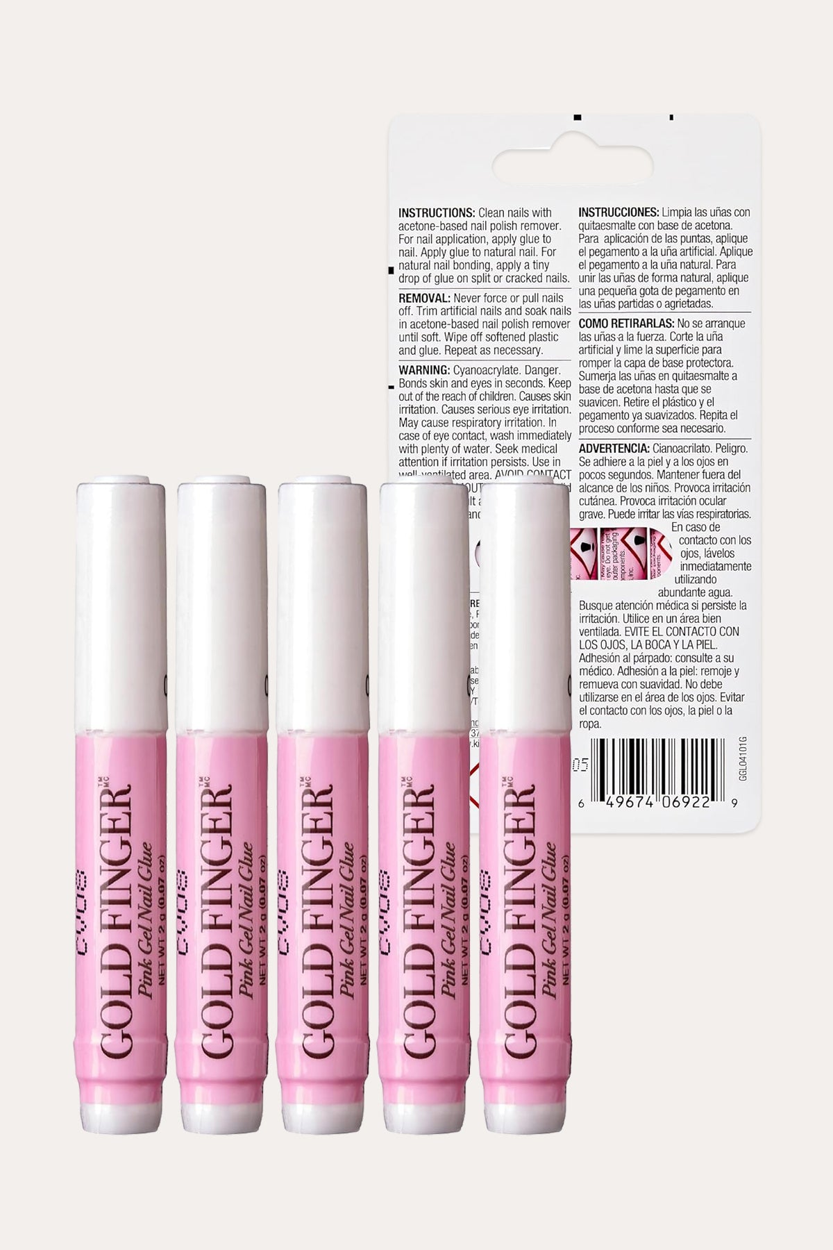 GOLD FINGER PINK GEL NAIL GLUE 5 PACK - BSW BEAUTY CANADA