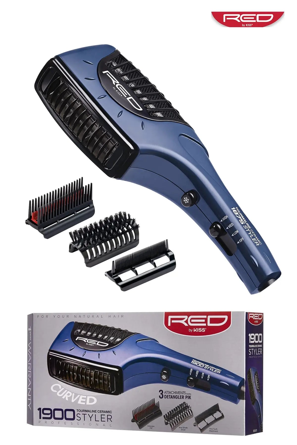 RED BY KISS 1900 TOURMALINE CERAMIC STYLER #BD02D - BSW BEAUTY CANADA