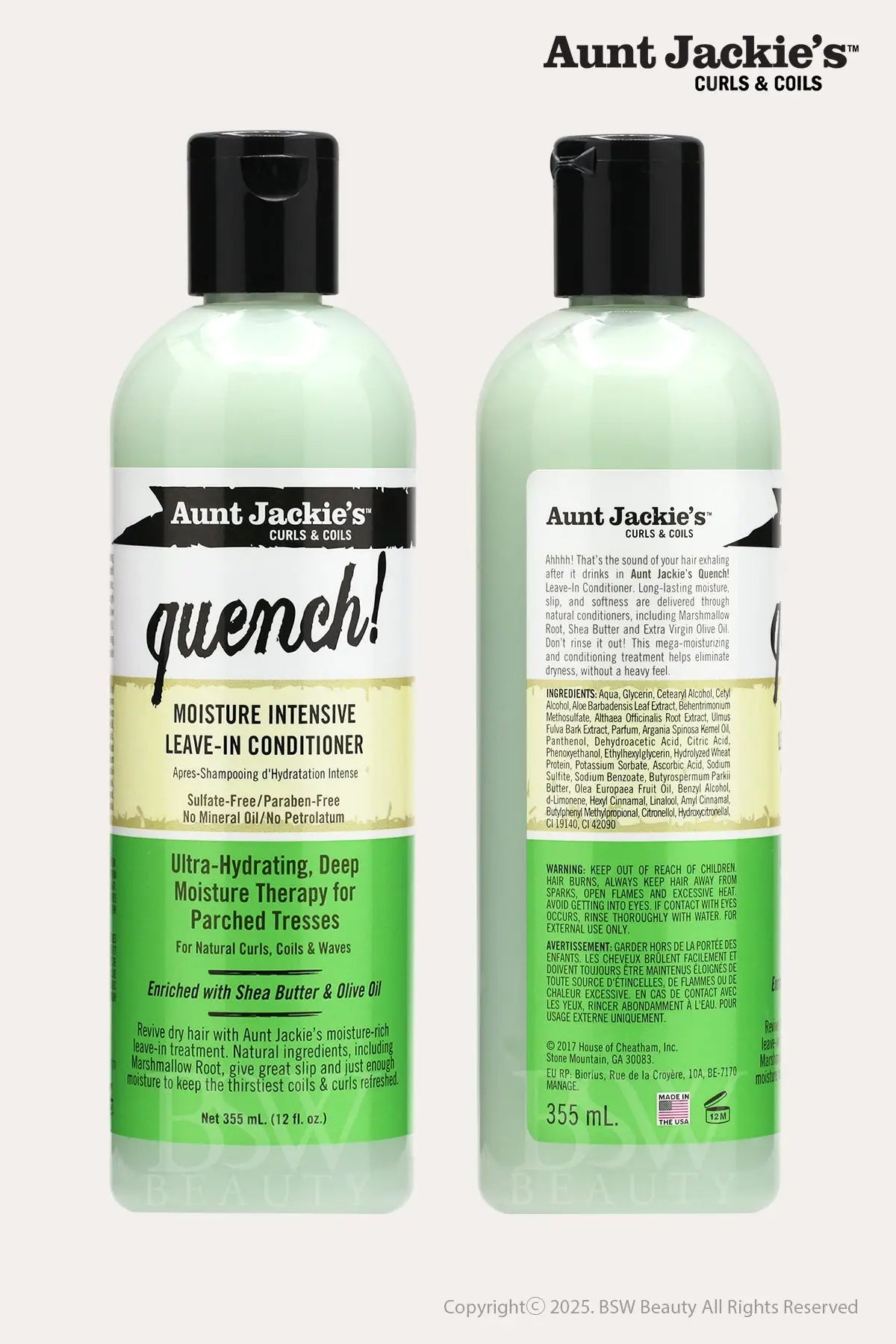 AUNT JACKIES QUENCH! MOISTURE INTENSIVE LEAVE-IN CONDITIONER 12oz - BSW BEAUTY CANADA
