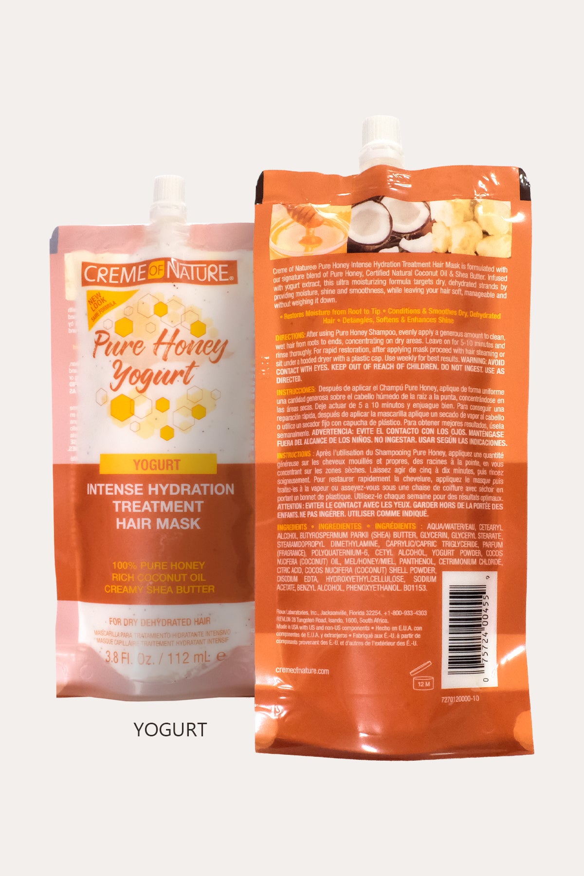 CREME OF NATURE PURE HONEY INTENSE HYDRATION TREATMENT HAIR MASK 3.8oz