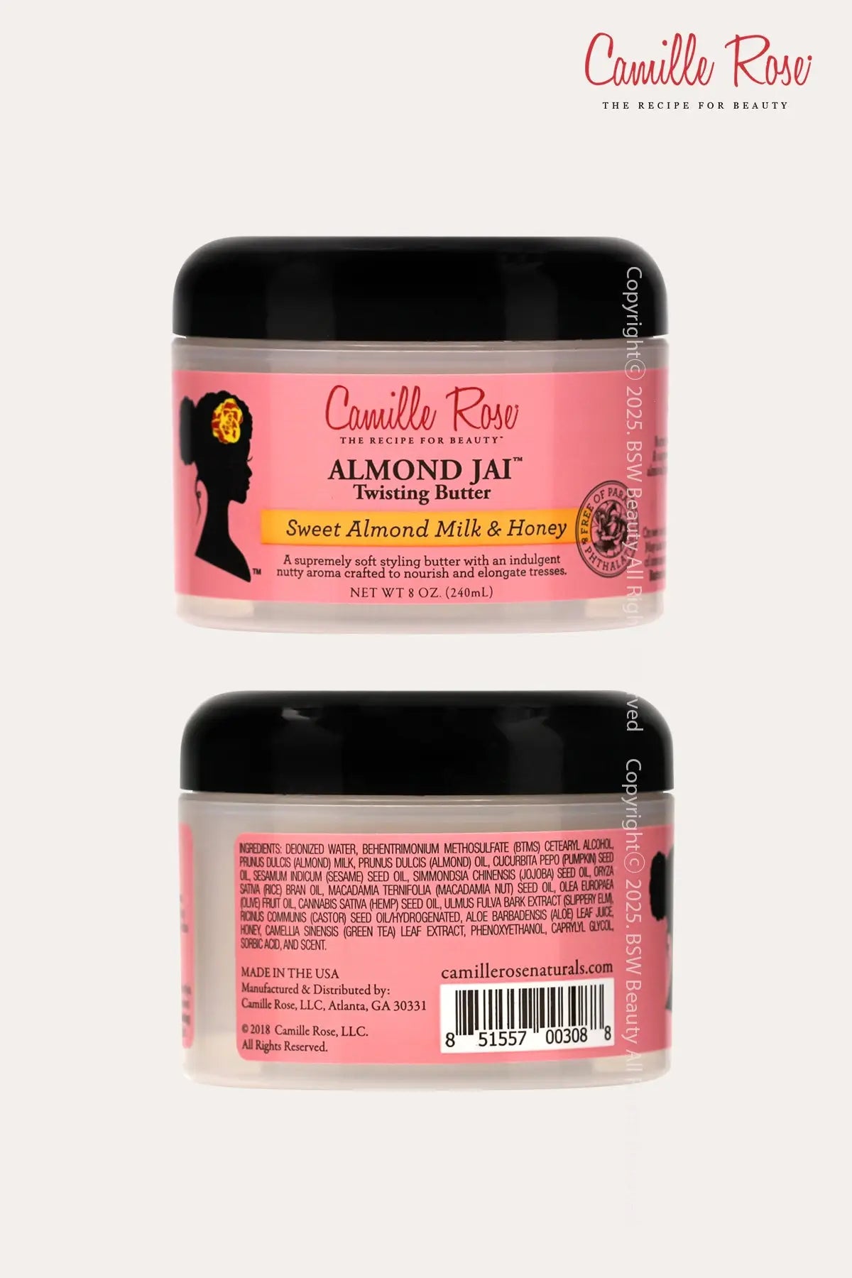 CAMILLE ROSE NATURALS ALMOND JAI TWISTING BUTTER SWEET ALMOND MILK & HONEY 8oz - BSW BEAUTY CANADA