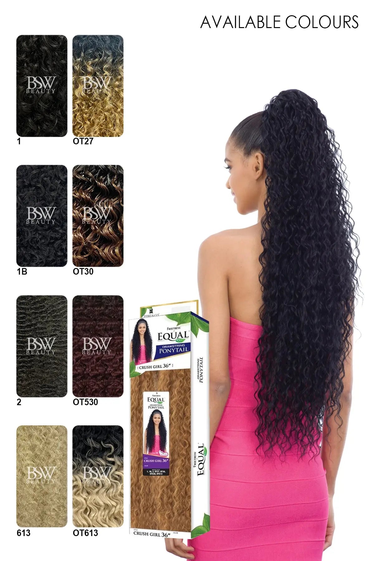 SHAKE N GO FREETRESS EQUAL DRAWSTRING PONYTAIL CRUSH GIRL 36"