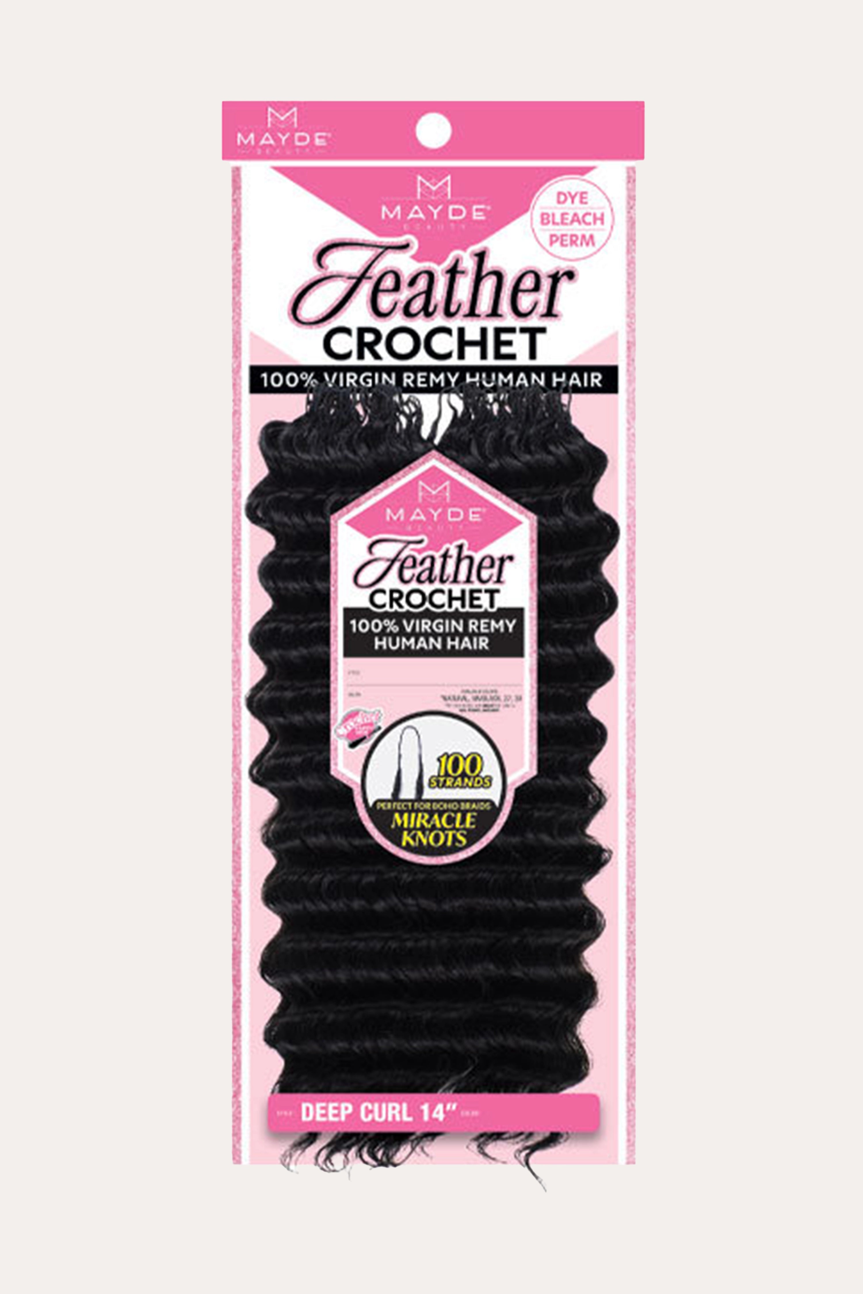 MAYDE 100% REMY HUMAN HAIR FEATHER CROCHET - DEEP 14
