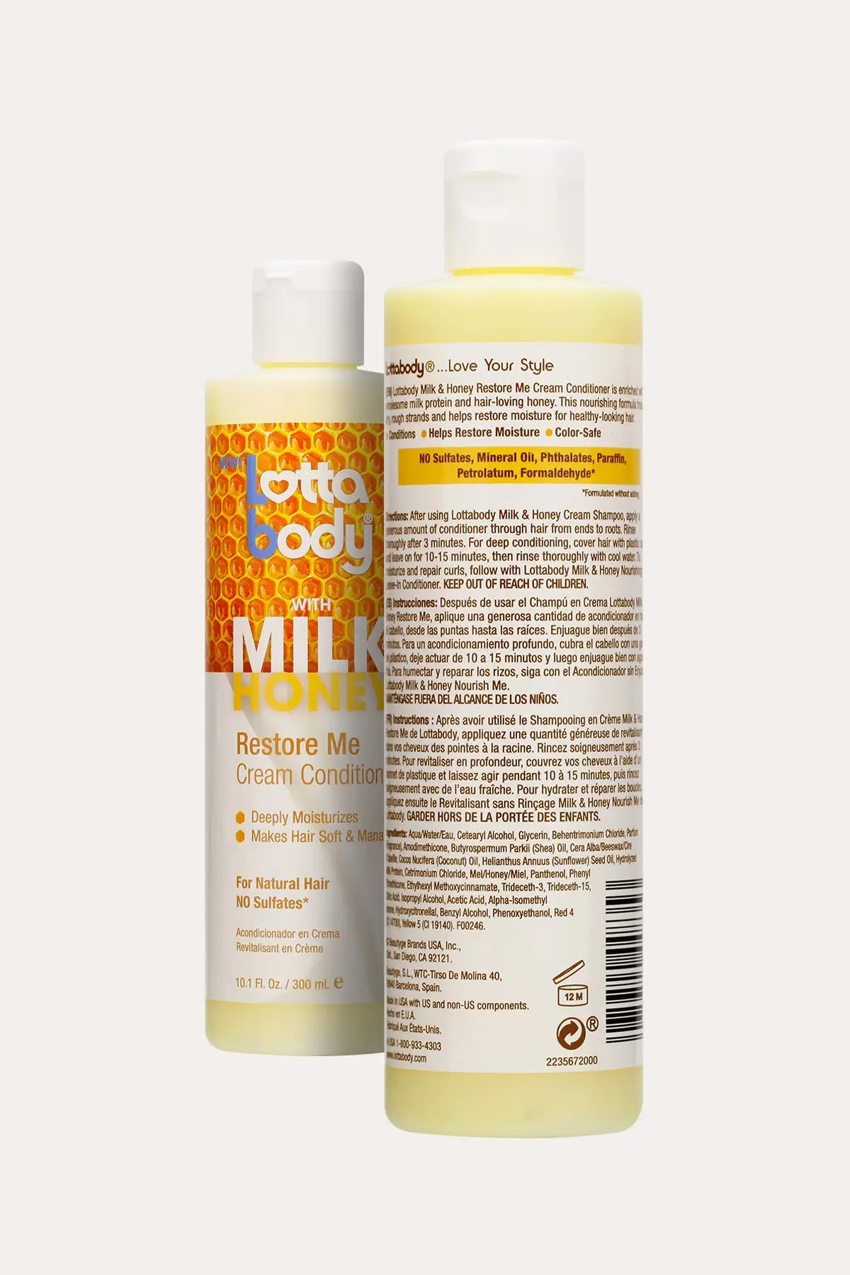 LOTTABODY WITH MILK & HONEY RESTORE ME CREAM CONDITIONER 10.1oz - BSW BEAUTY CANADA