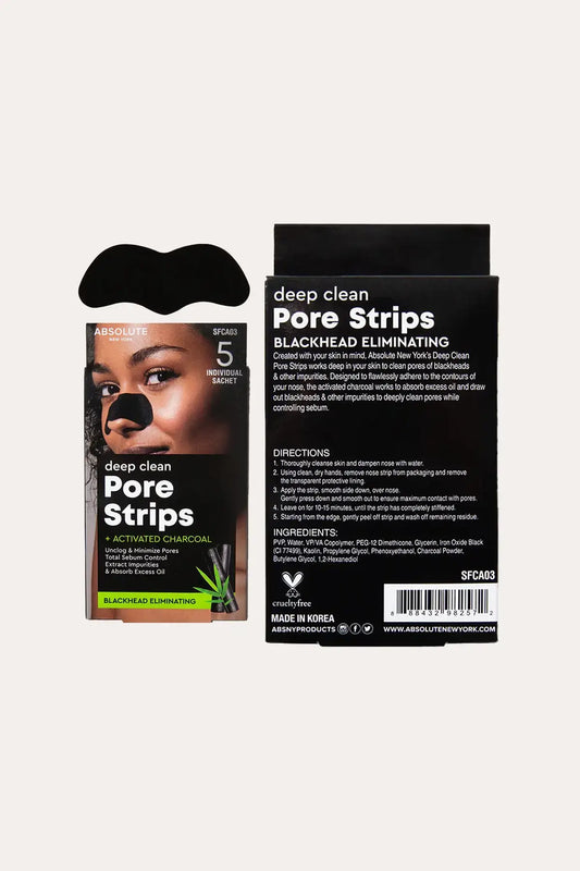 ABSOLUTE NEW YORK PORE STRIPS - CHARCOAL PORE STRIPS FOR BLACKHEADS - BSW BEAUTY CANADA
