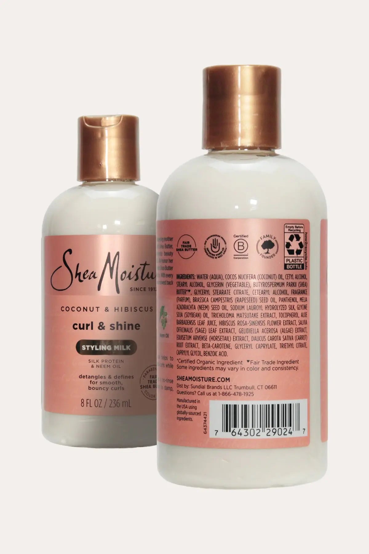 SHEA MOISTURE COCONUT & HIBISCUS CURL & STYLE STYLING MILK 8oz SHEA MOISTURE