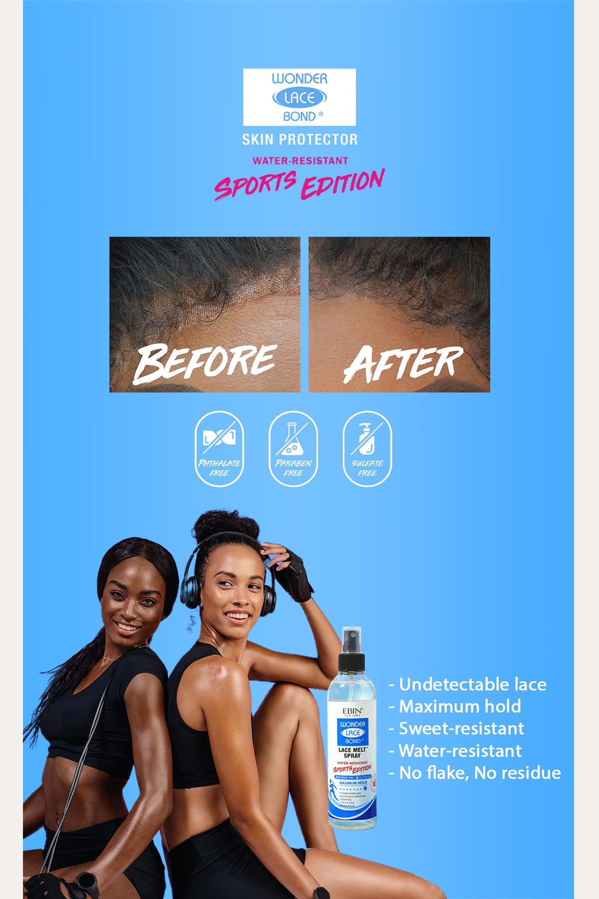 EBIN WONDER LACE BOND LACE MELT SPRAY SPORTS EDITION - BSW BEAUTY CANADA