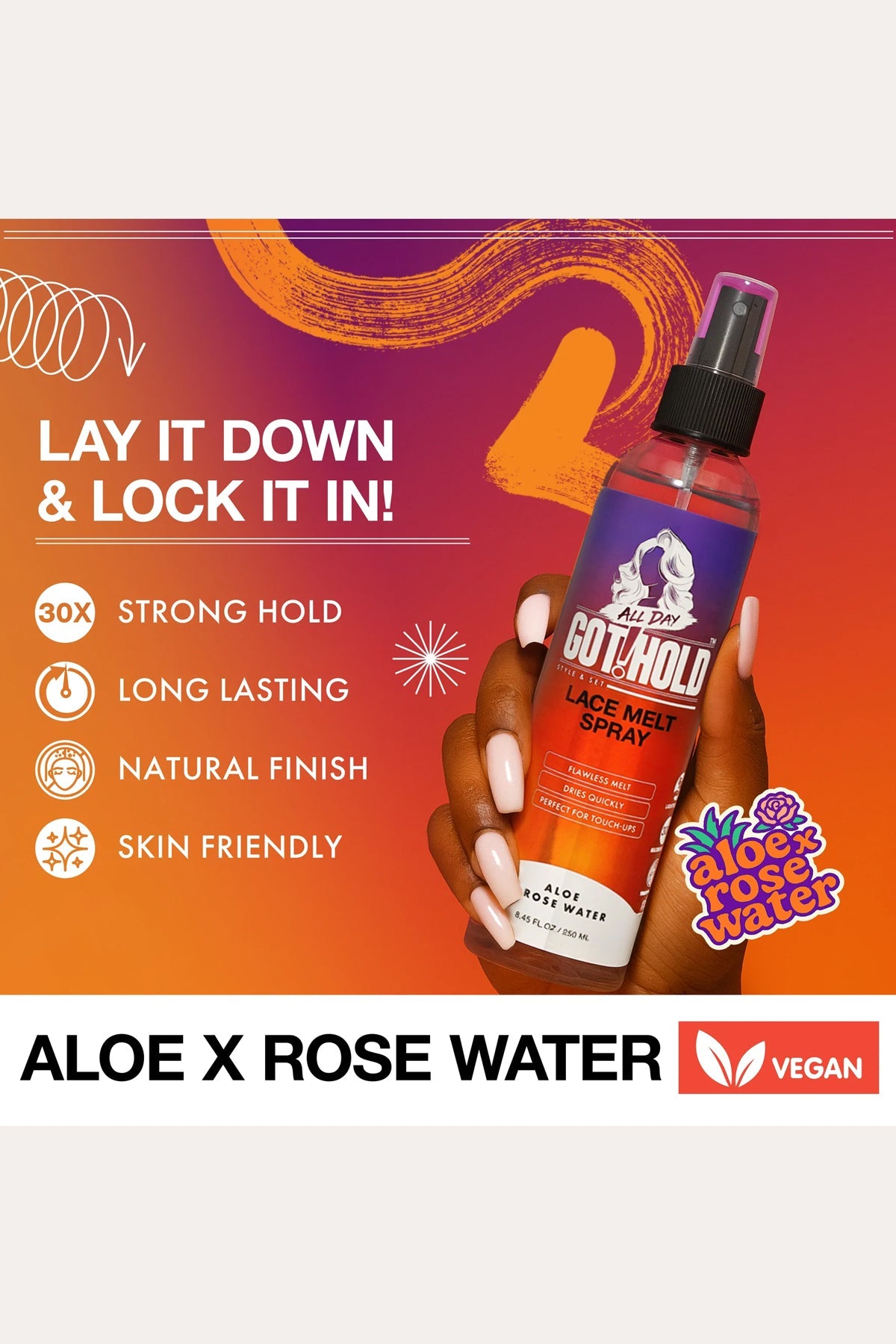 ALL DAY GOT HOLD WIG LACE MELT SPRAY 250ml EBIN NEW YORK