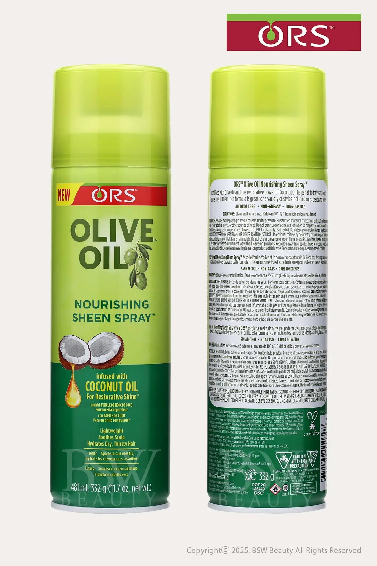 ORS OLIVE OIL NOURISHING SHEEN SPRAY WITH COCONUT OIL 10oz - BSW BEAUTY CANADA