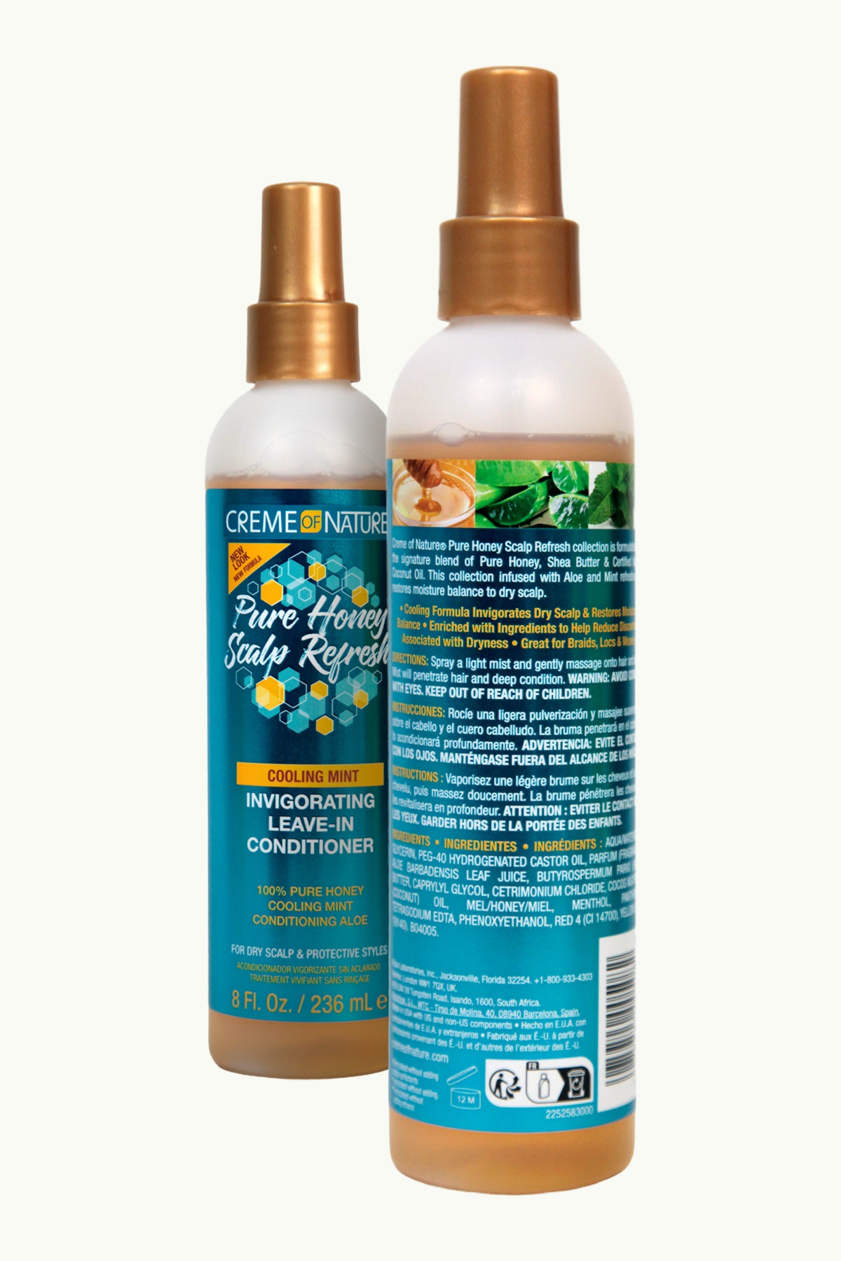 CREME OF NATURE PURE  HONEY SCALP REFRESH INVIGORATING LEAVE-IN CONDITIONER 8oz