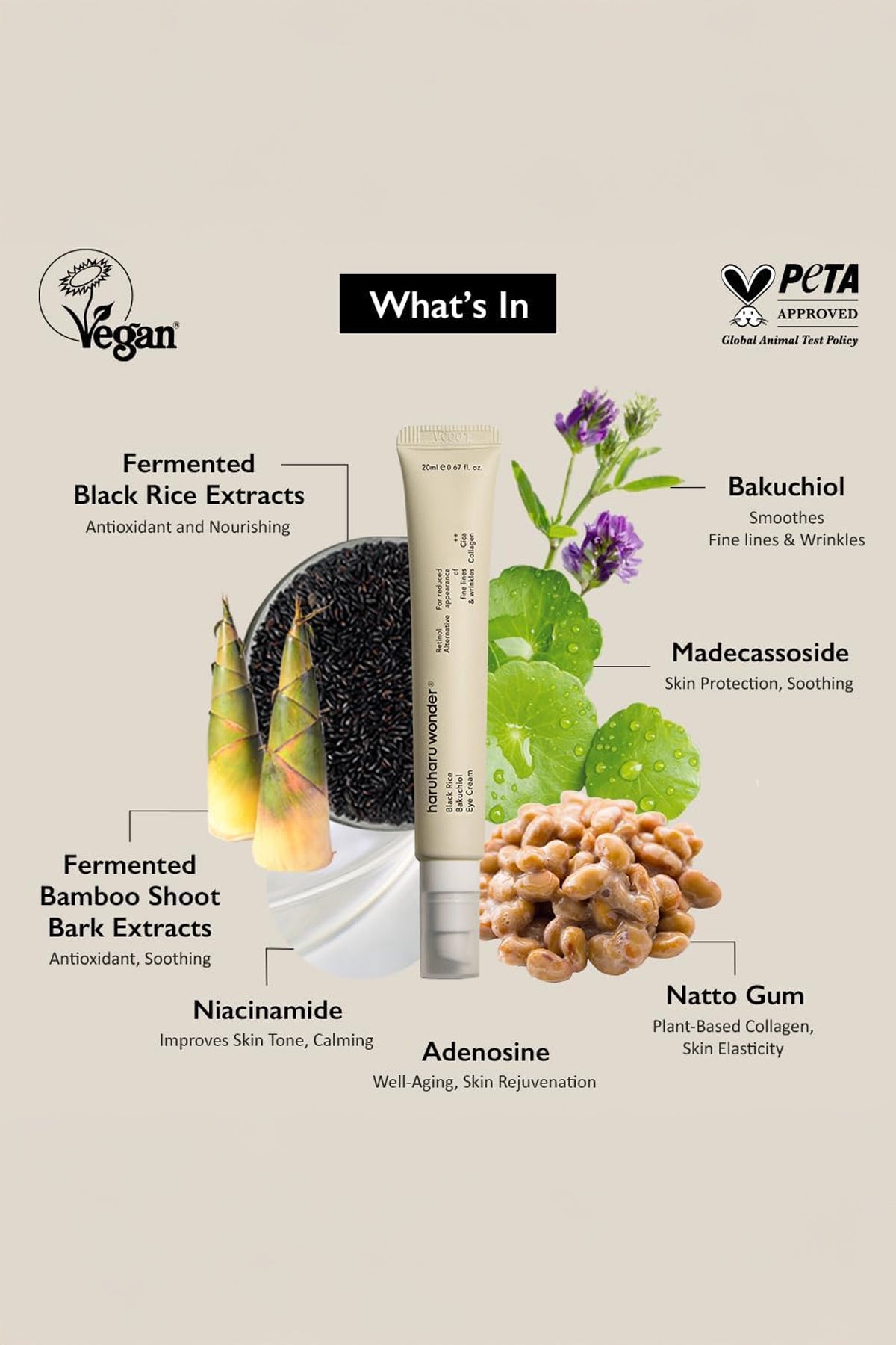 HARUHARU WONDER BLACK RICE BAKUCHIOL EYE CREAM 20ml - BSW BEAUTY CANADA