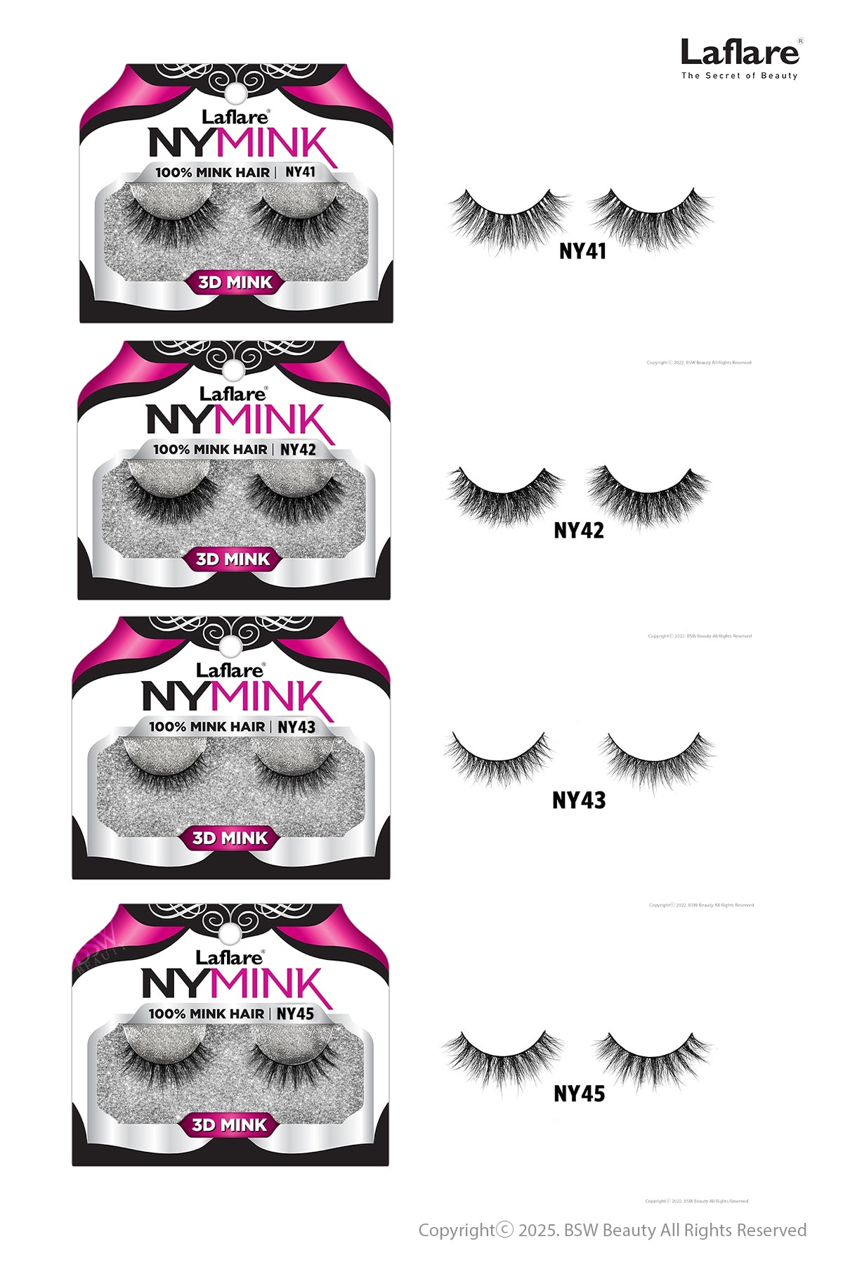 LAFLARE  3D NY MINK LASHES - BSW BEAUTY CANADA
