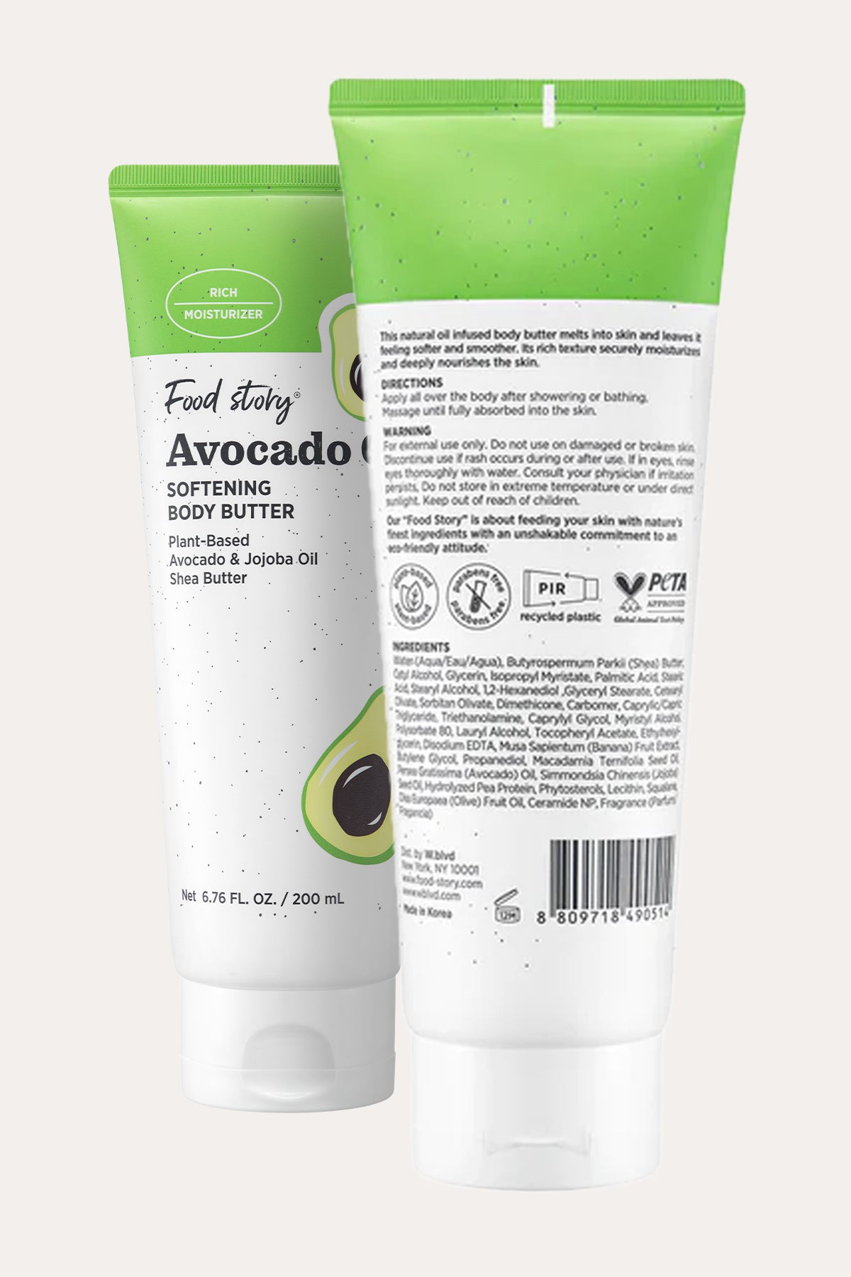 FOOD STORY AVOCADO OIL SOFTENING BODY BUTTER 6.76 FL. OZ. / 200 ml - BSW BEAUTY CANADA
