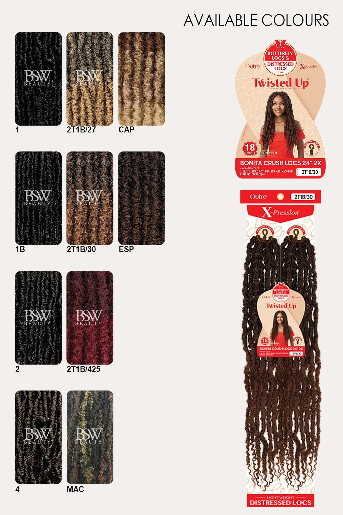 OUTRE X-PRESSION TWISTED UP CROCHET BRAID 2X BONITA CRUSH LOC 24" - BSW BEAUTY CANADA