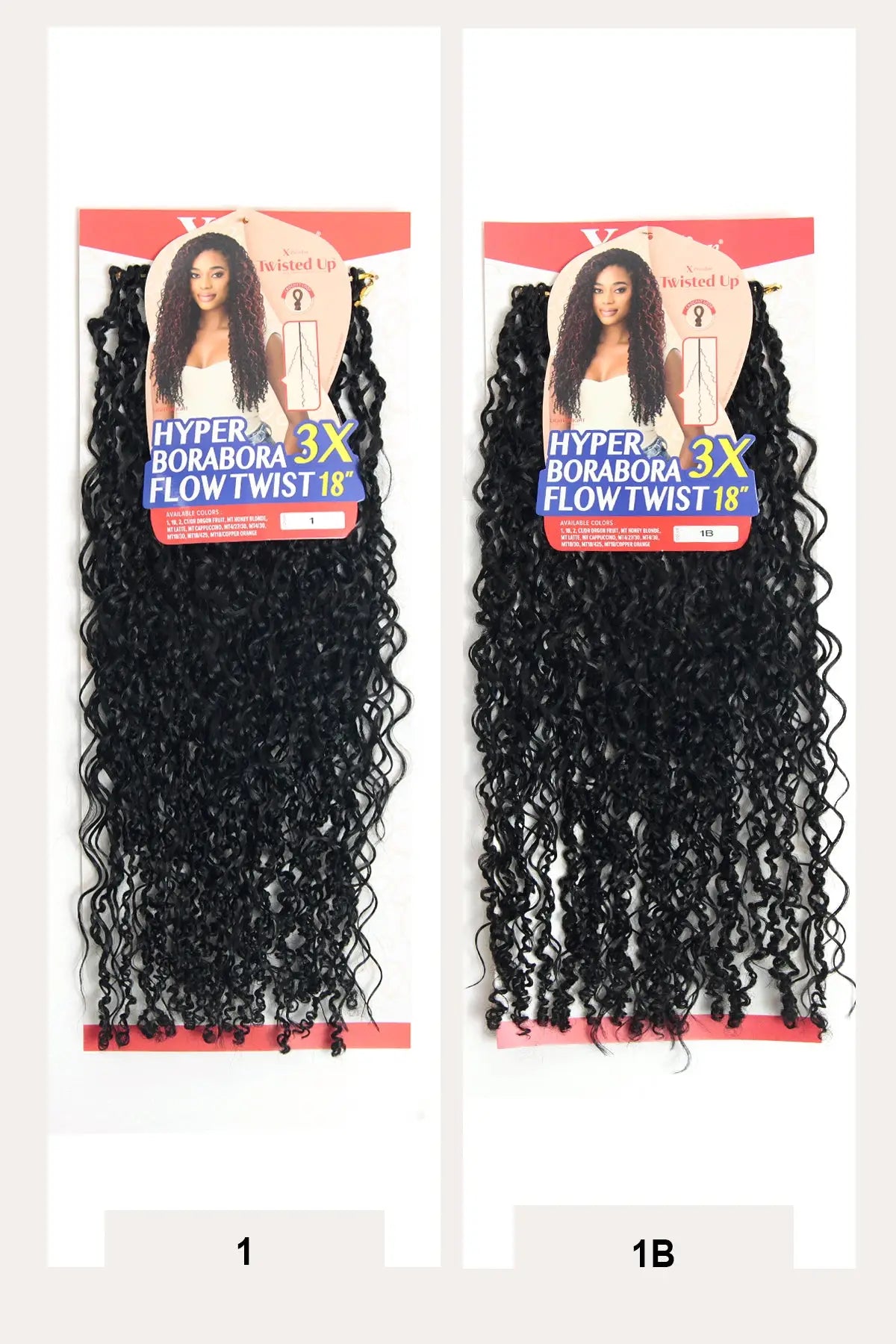 OUTRE X-PRESSION TWISTED UP CROCHET LOOP BRAID - HYPER 3X BORABORA FLOW TWIST 18"