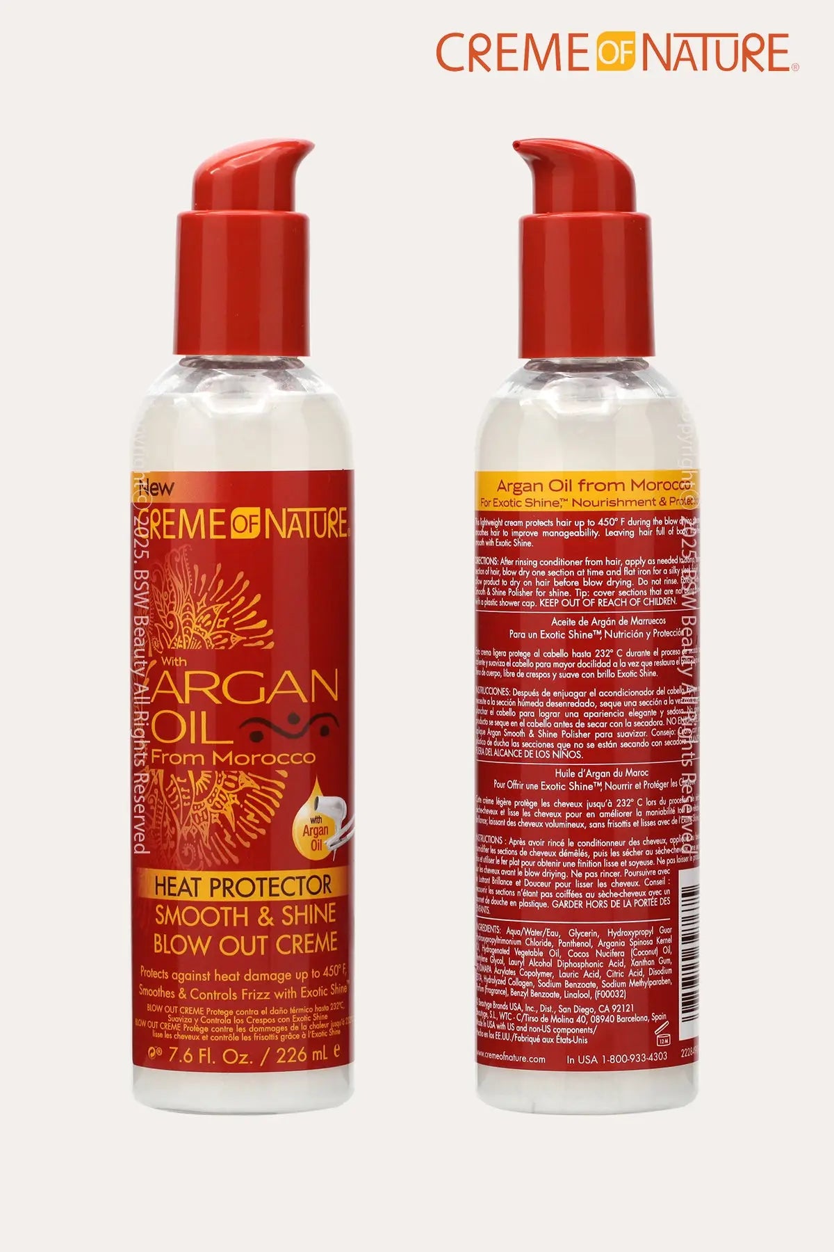 CREME OF NATURE HEAT PROTECTOR SMOOTH & SHINE BLOW OUT CREME 7.6oz - BSW BEAUTY CANADA