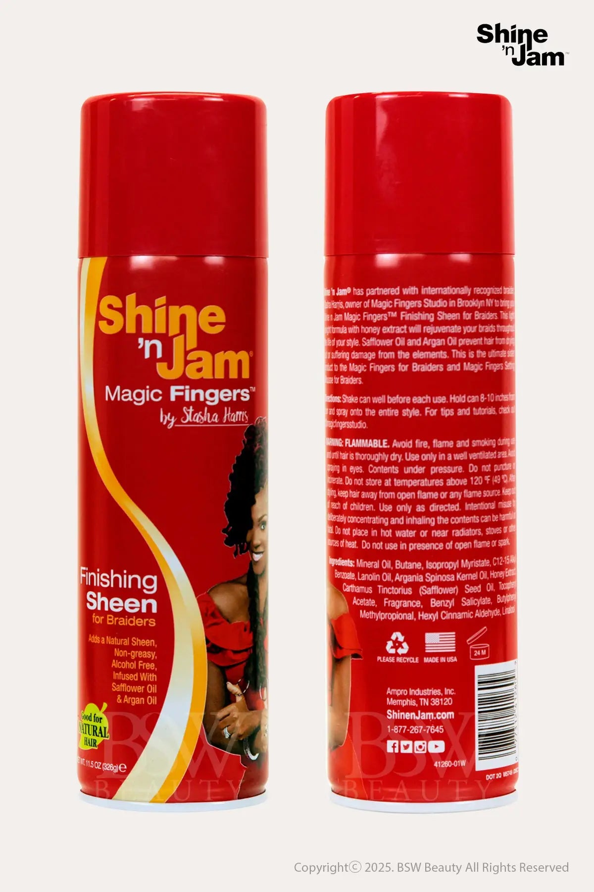 AMPRO SHINE 'N JAM MAGIC FINGERS FINISHING SHEEN SPRAY 11.5oz - BSW BEAUTY CANADA