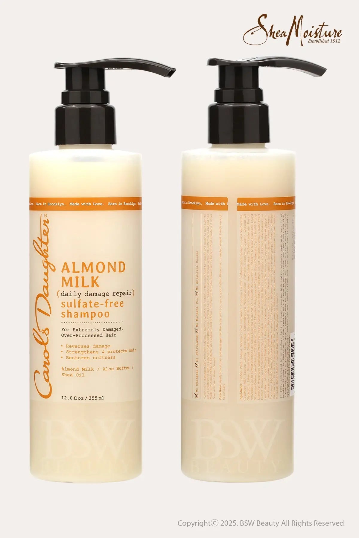 CAROLS DAUGHTER ALMOND MILK DAILY DAMAGE REPAIR SULFATE-FREE SHAMPOO 12oz - BSW BEAUTY CANADA