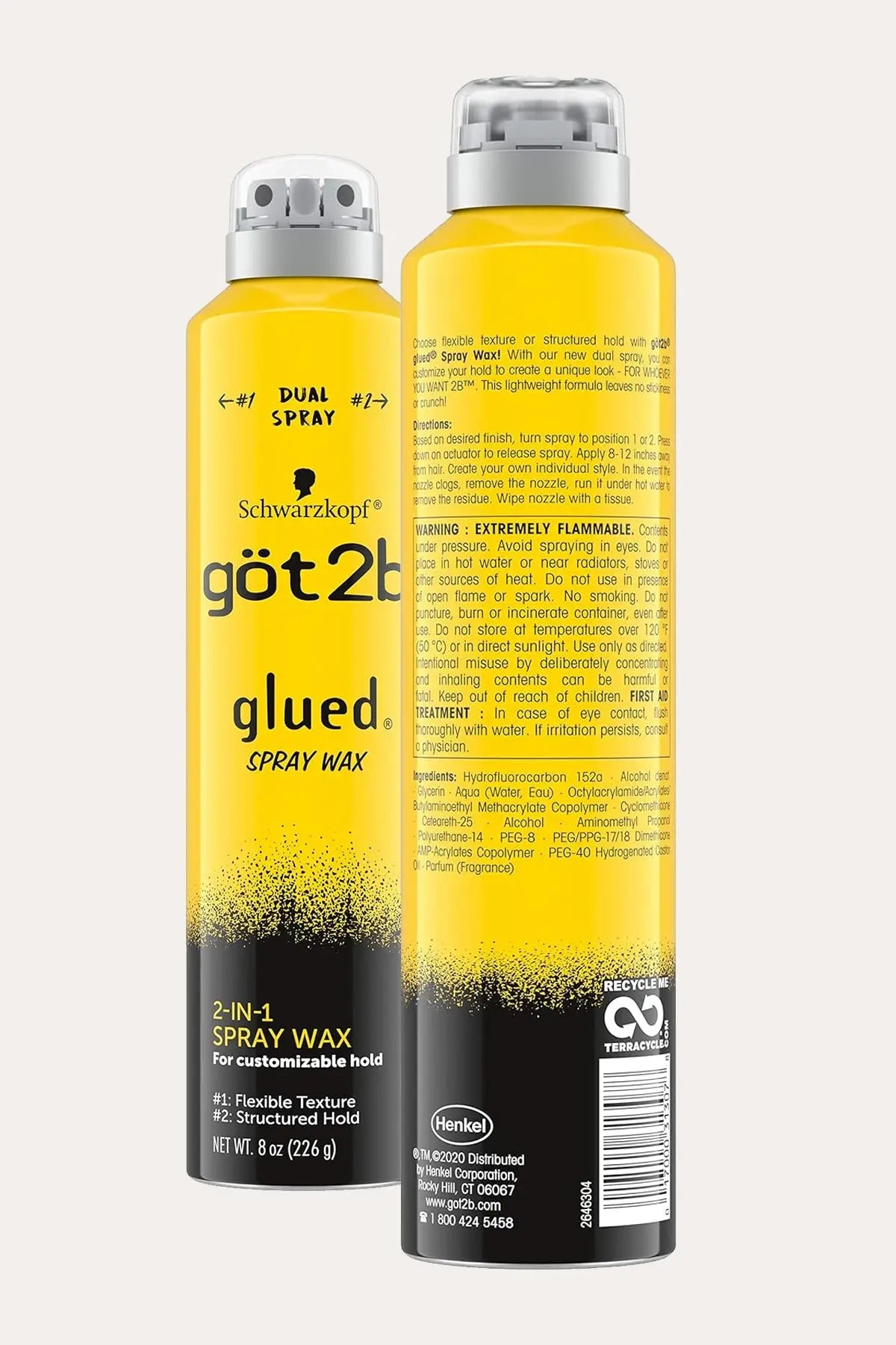 GOT2B GLUED SPRAY WAX WITH 2IN1 DUAL SPRAY NOZZLE 8oz - BSW BEAUTY CANADA