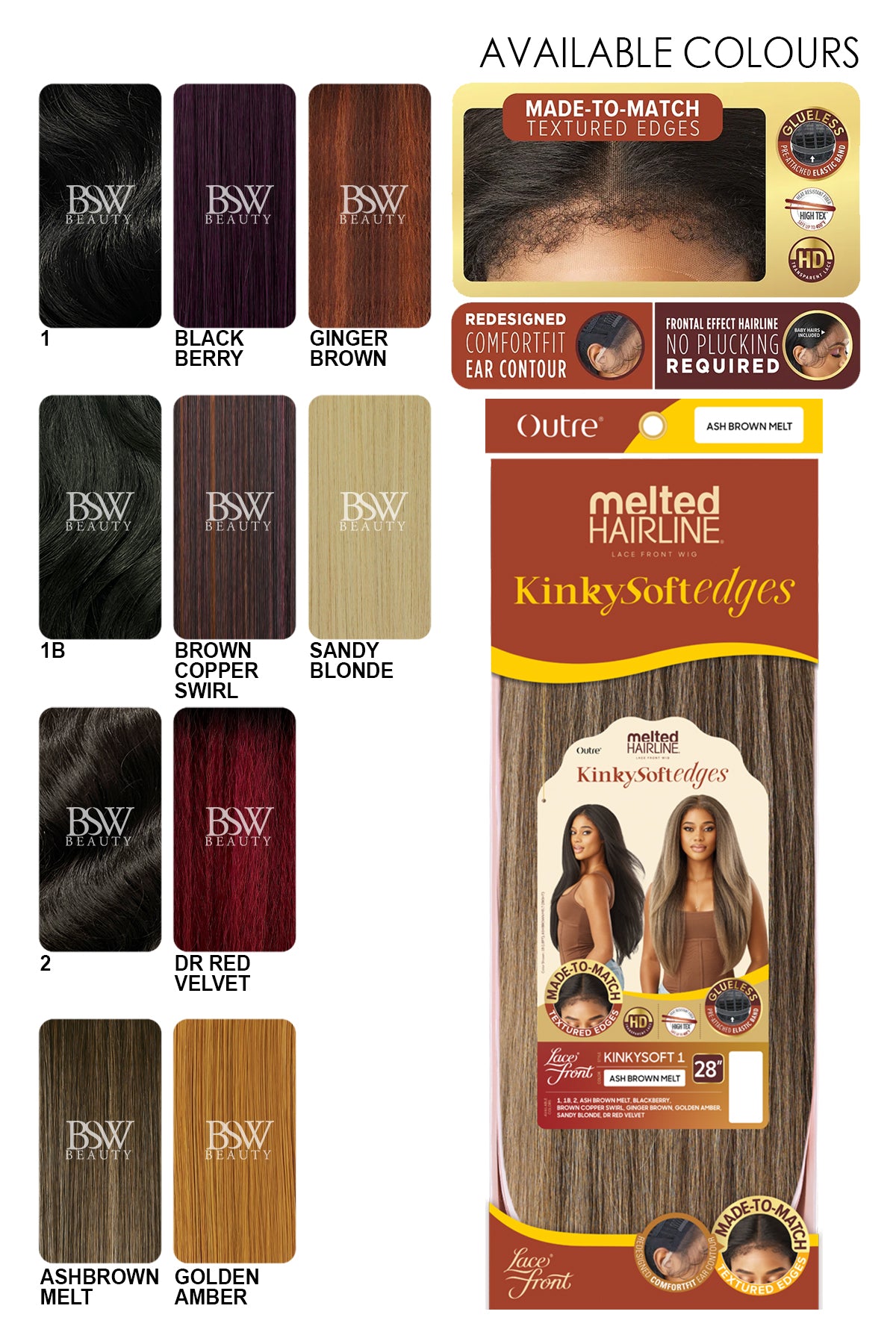 OUTRE MELTED HAIRLINE LACE FRONT WIG - KINKY SOFT 1 - BSW BEAUTY CANADA