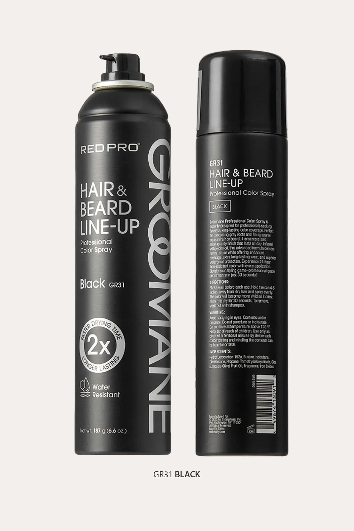 RED PRO GROOMANE TEMPORARY COLOR SPRAY FOR HAIR, BEARDS & LINEUP