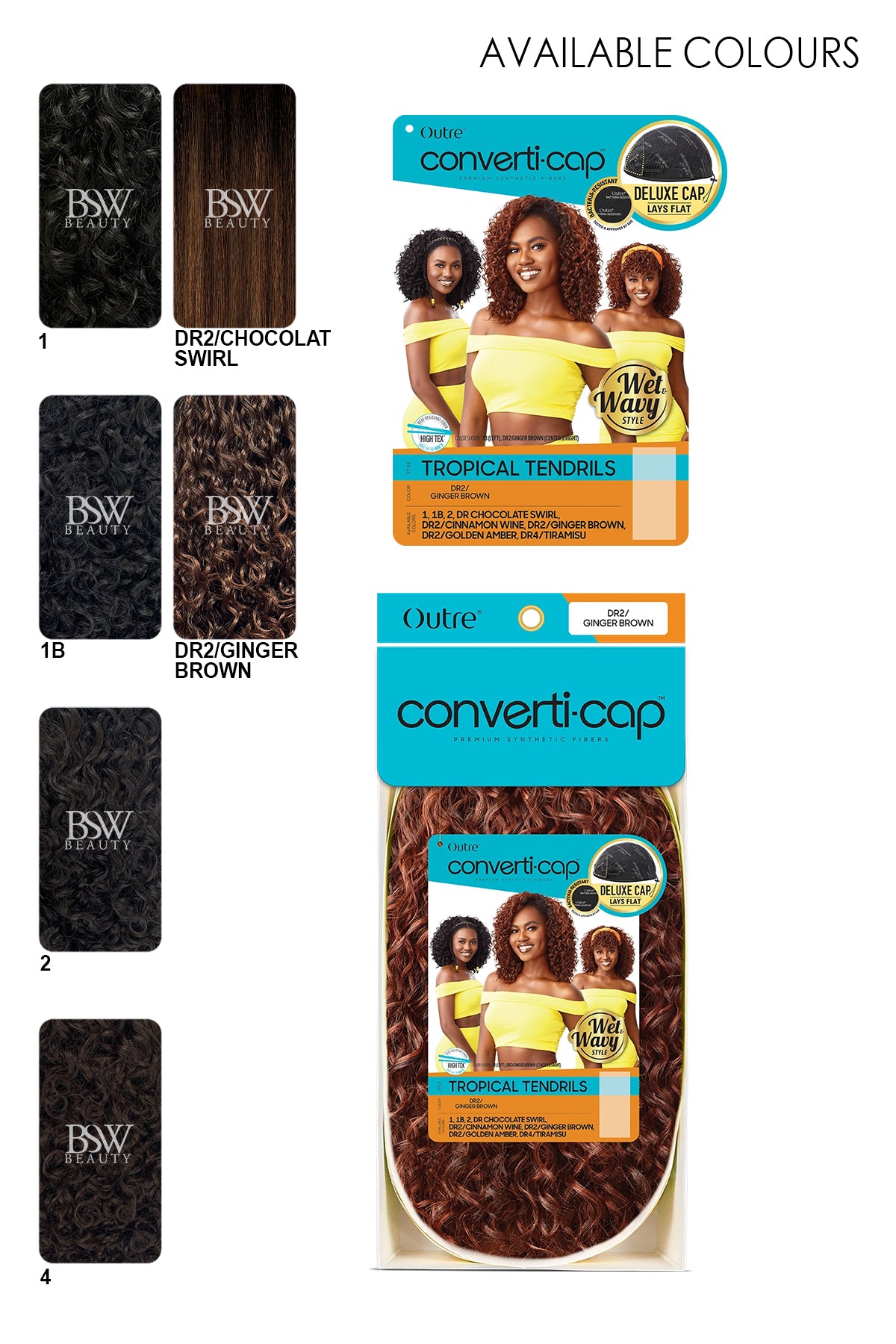 OUTRE CONVER-TI CAP WIG WET&WVAY TROPICAL TENDRILS 12"-14" - BSW BEAUTY CANADA