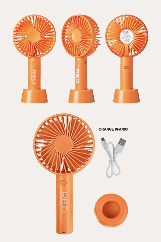 RED BY KISS PORTABLE HANDHELD RECHARGEABLE BEAUTY FAN RED BEAUTY