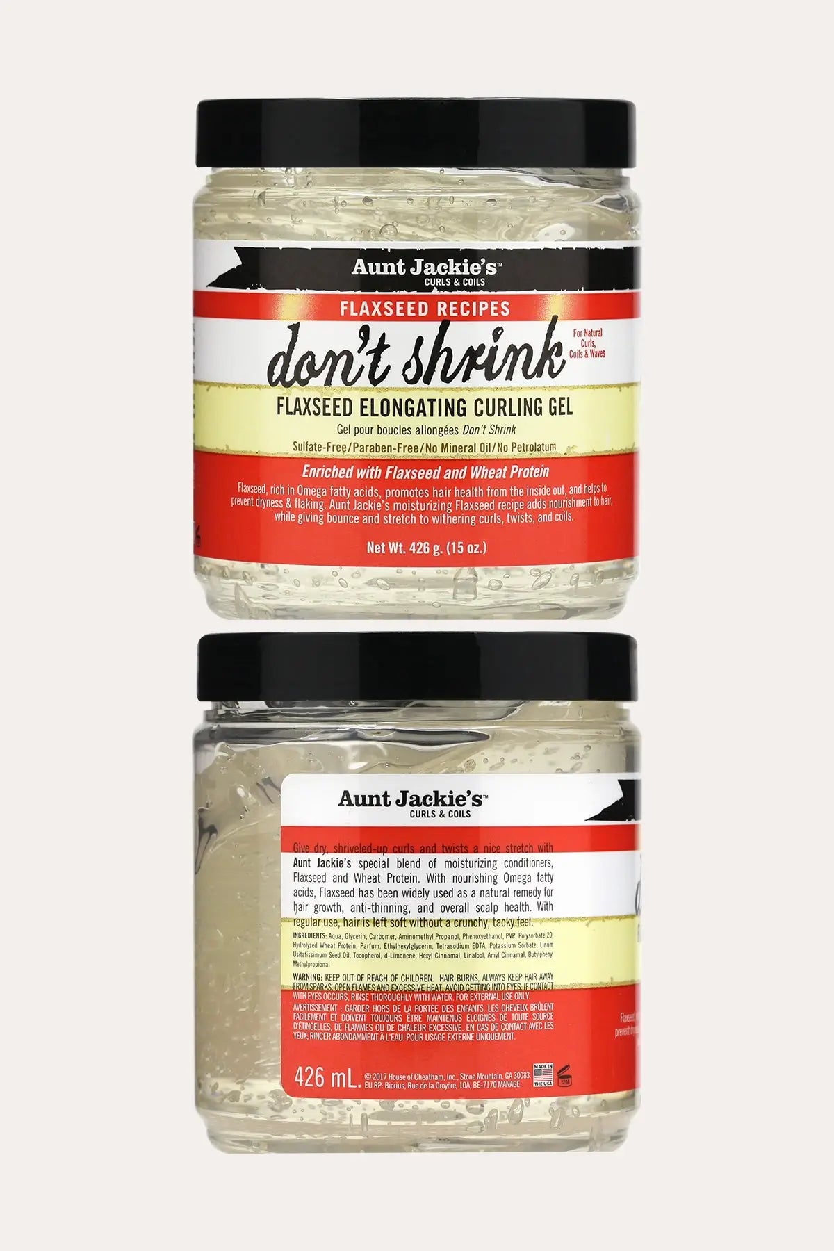 AUNT JACKIES DON'T SHRINK FLAXSEED ELONGATING CURLING GEL AUNT JACKIE'S