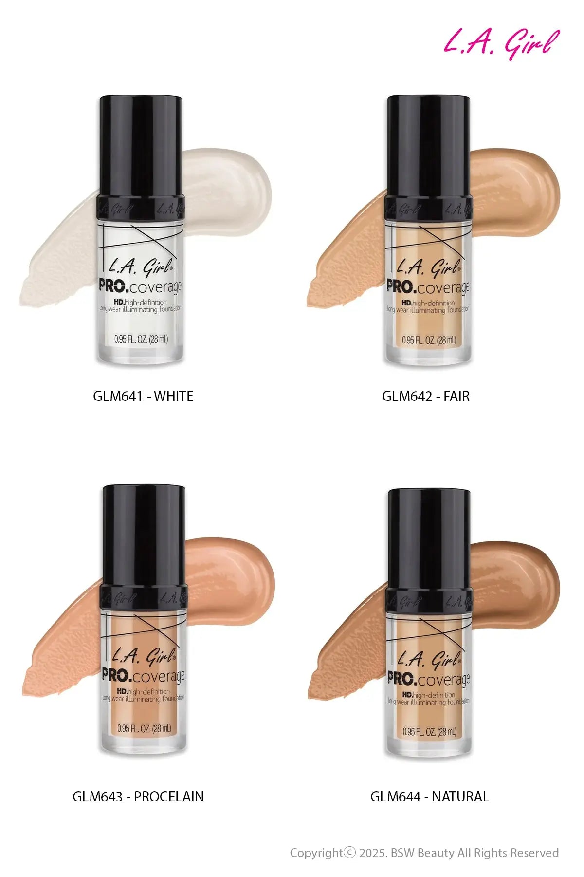 L.A GIRL PRO COVERAGE ILLUMINATING FOUNDATION 0.95oz