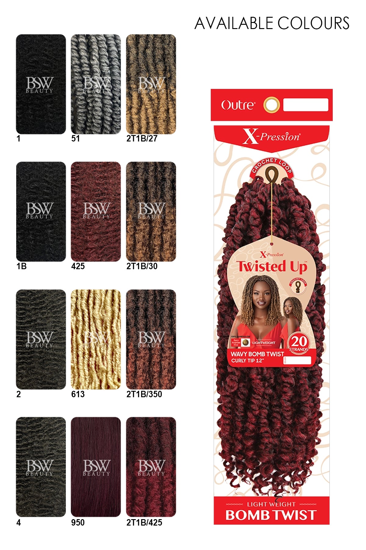 OUTRE X-PRESSION WAVY BOMB TWIST CURLY TIP 12" - BSW BEAUTY CANADA