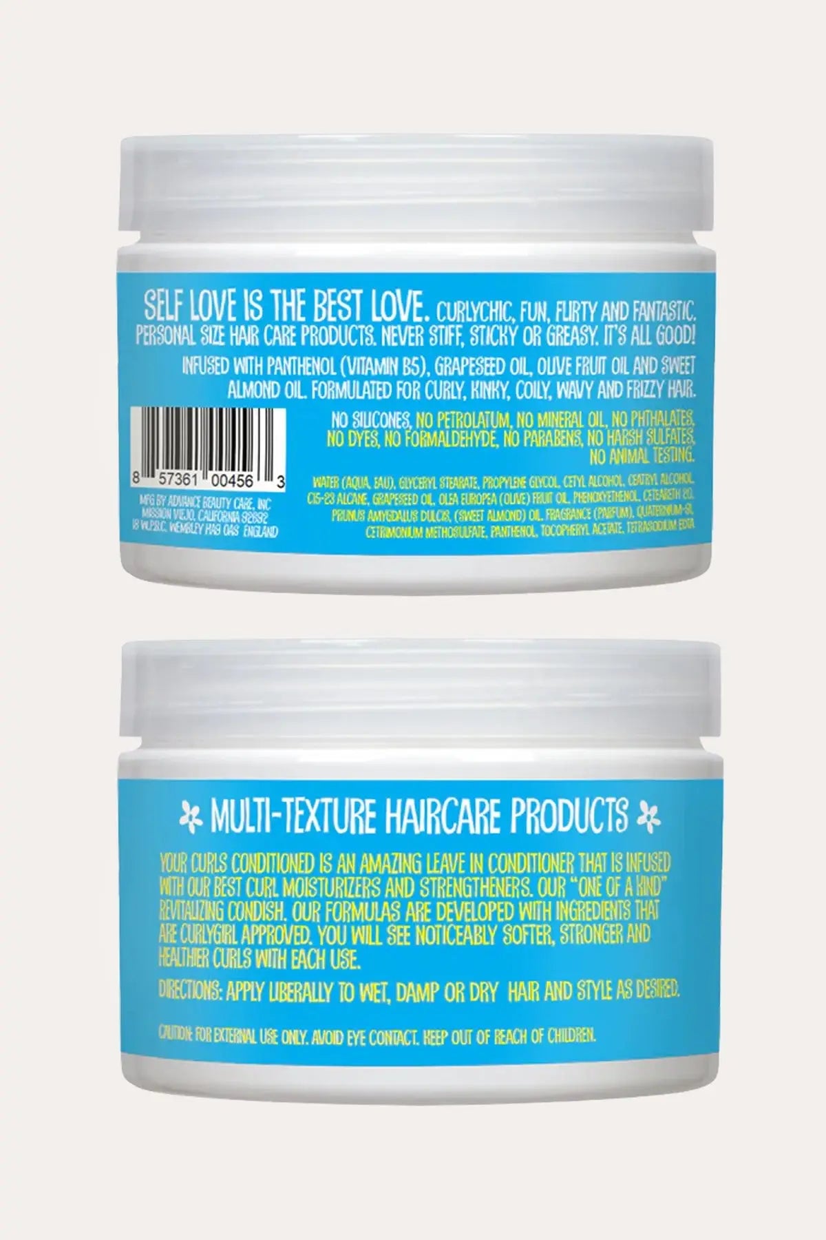 CURLY CHIC YOUR CURLS CONDITIONED EXTRA CREAMY MOISTURIZING CONDISH 12oz CURLY CHIC