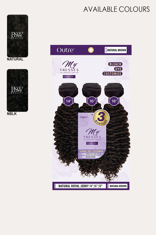 OUTRE MY TRESSES PURPLE LABEL UNPROCESSED HUMAN HAIR 3PCS - NATURAL ROYAL JERRY - BSW BEAUTY CANADA