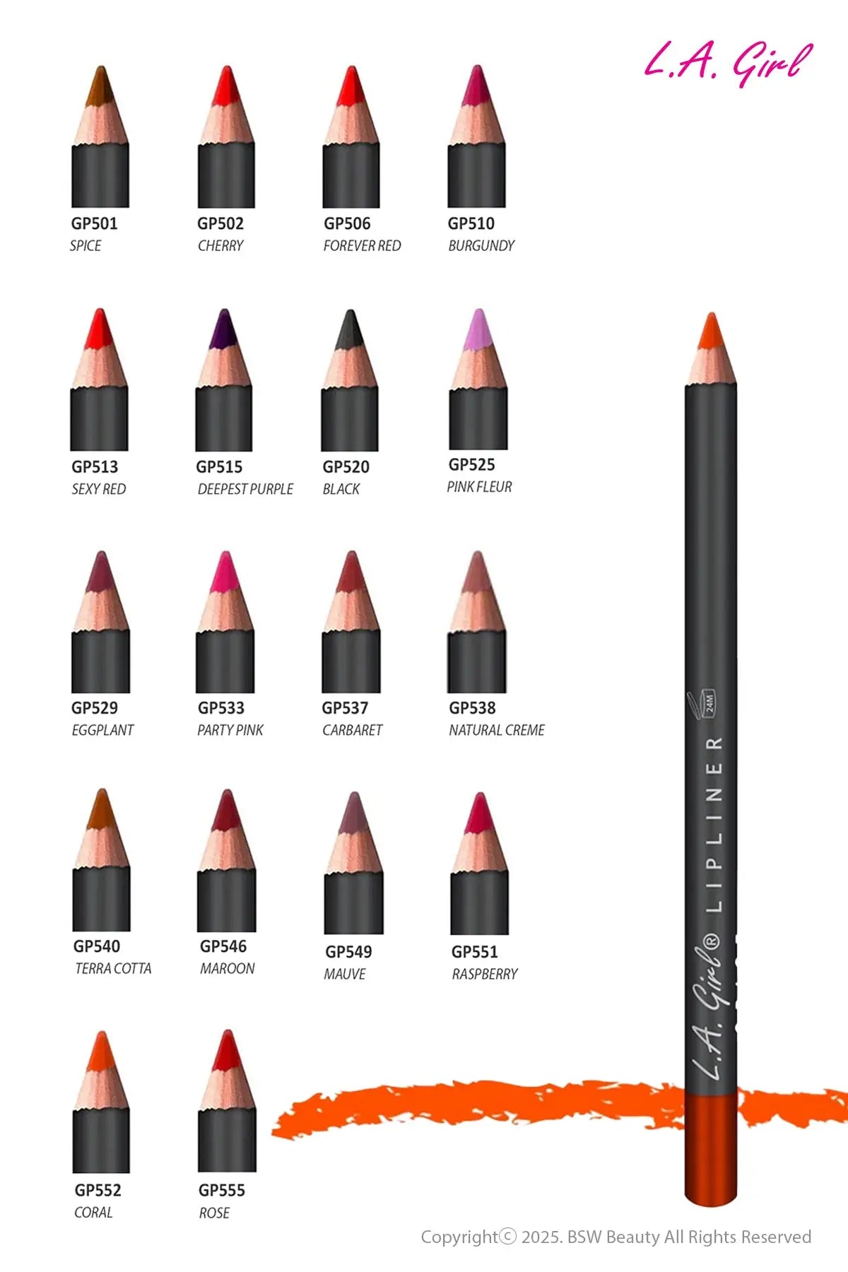 L.A. GIRL LIPLINER PENCIL - BSW BEAUTY CANADA