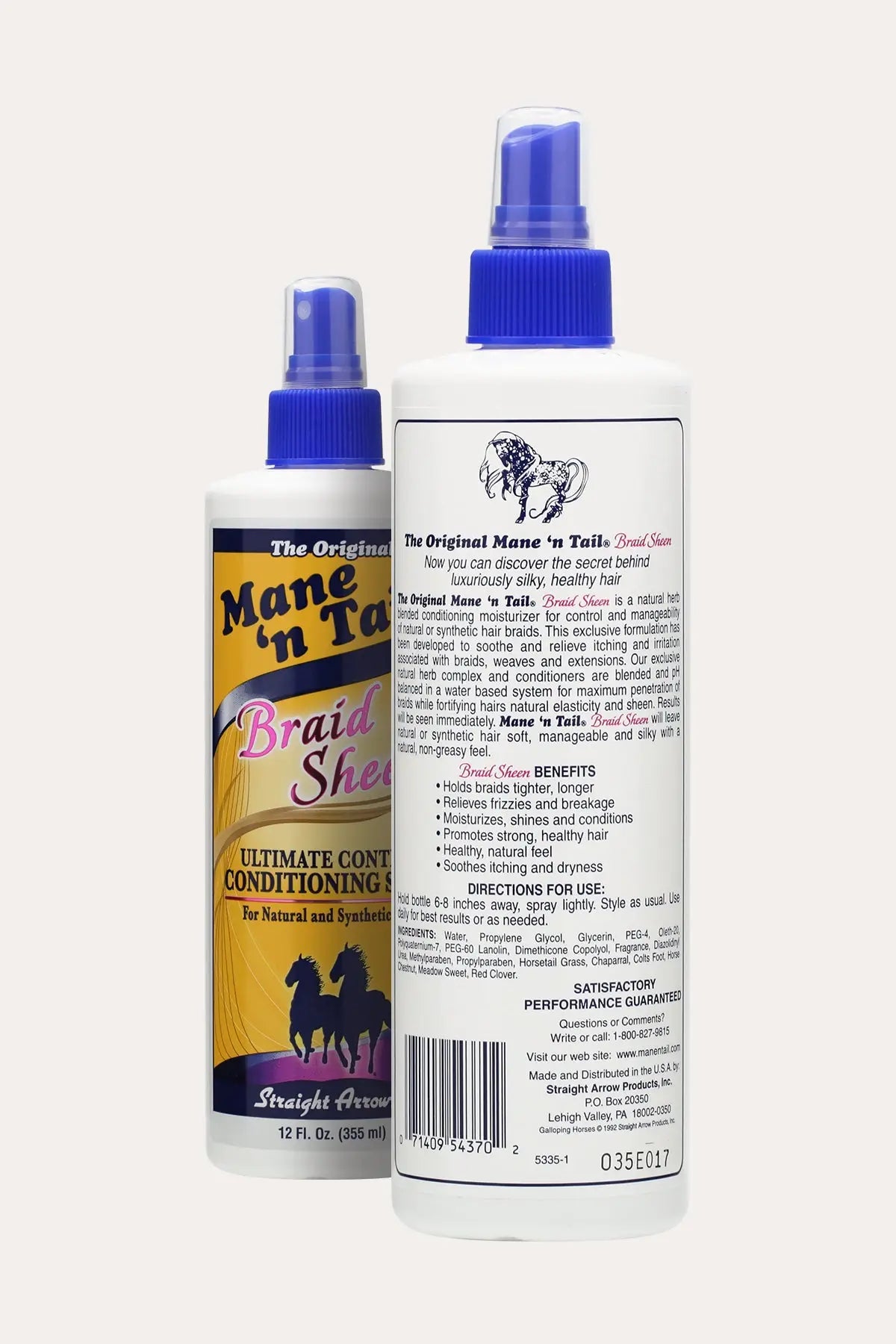 MANE'N TAIL BRAID SHEEN  ULTIMATE CONTROL CONDITIONING SPRAY 12oz - BSW BEAUTY CANADA