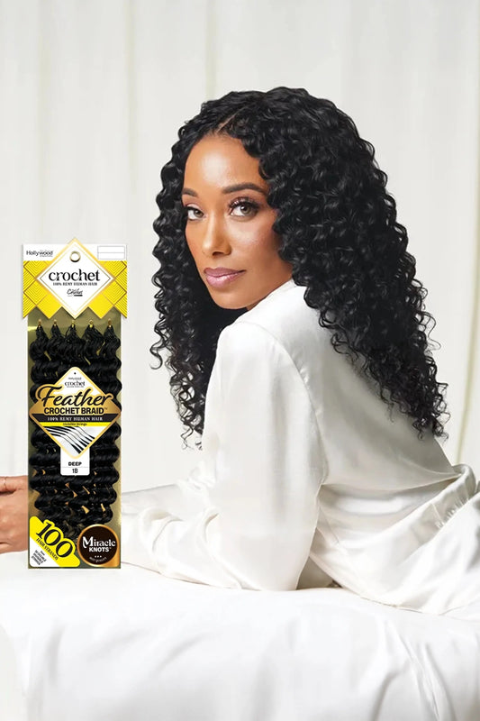 ZURY FEATHER CROCHET BRAID 100% HUMAN HAIR HOLLYWOOD - DEEP 14" ZURY