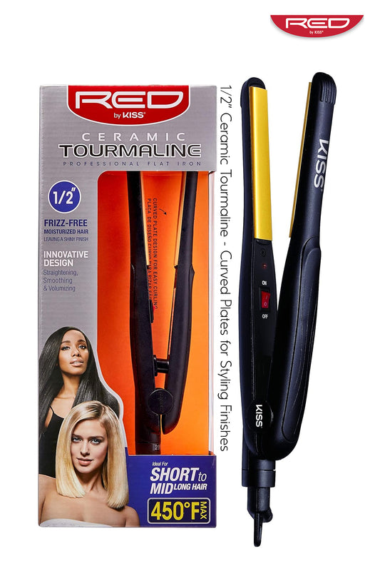 RED BY KISS 1/2" CERAMIC TOURMALINE FLAT IRON TC FI050TN - BSW BEAUTY CANADA