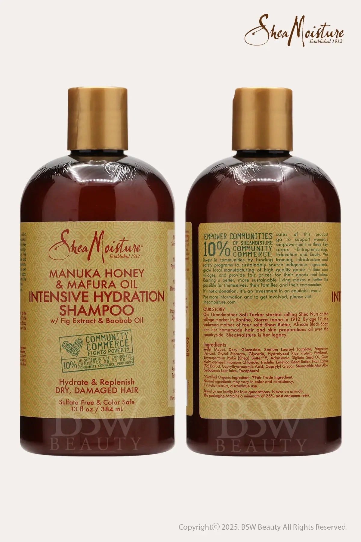 SHEA MOISTURE MANUKA HONEY INTENSIVE HYDRATION SHAMPOO 13oz - BSW BEAUTY CANADA