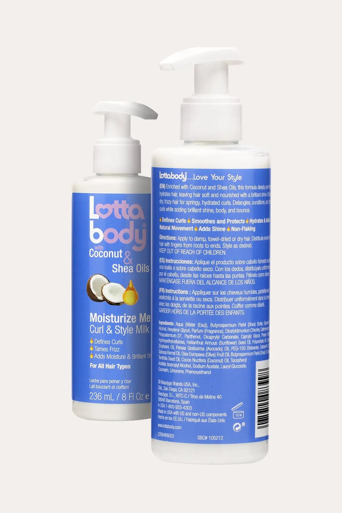 LOTTABODY COCONUT & SHEA OILS MOISTURIZE ME CURL & STYLE MILK 8oz