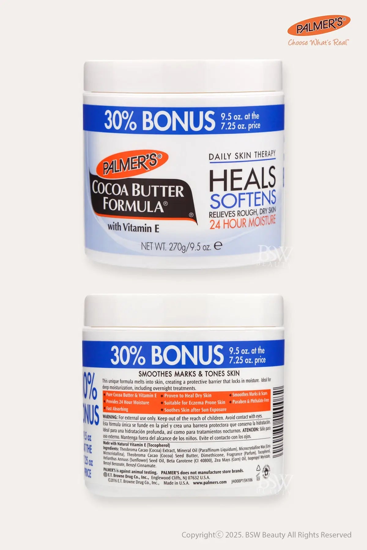 PALMER'S COCOA BUTTER HEALS SOFTENS CREAM 9.5oz ( 30% BONUS ) - BSW BEAUTY CANADA